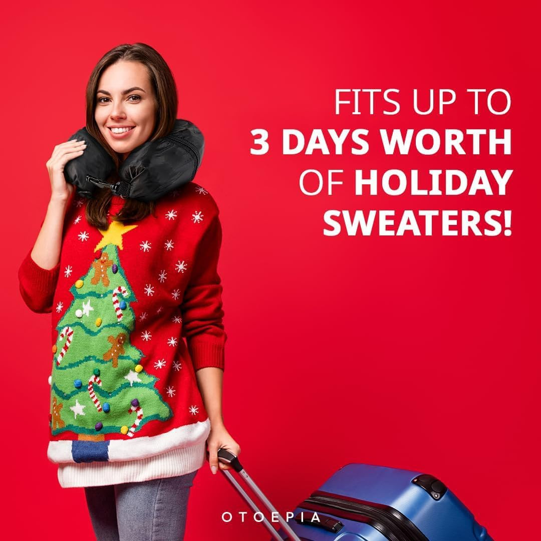 LABUBU Travel Neck Pillow That You Stuff with Clothes - Avoid Excess Luggage Fees. Doubles as a Carry-On and Extra Luggage. Fits up to 3 Days of Travel Essentials image number 4