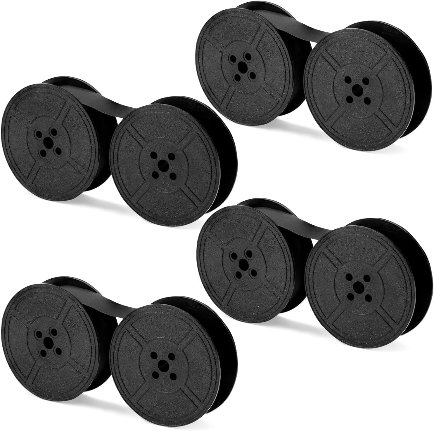 4 Pairs Universal Typewriter Ribbon, Twin Spool Ribbon Replacement Pack, Typewriter Ink Ribbon for Most Typewriter