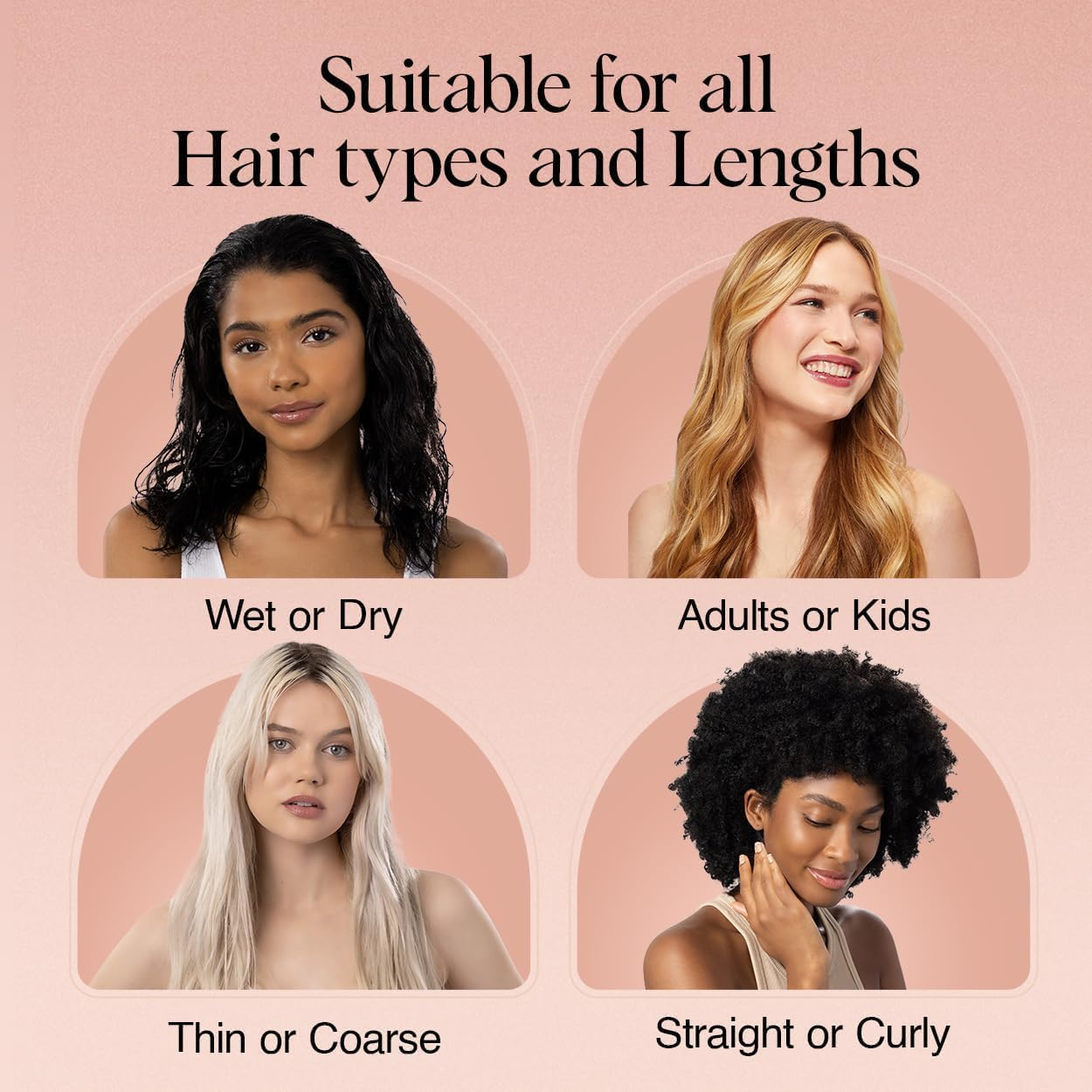 Kitsch Detangler Brush &ndash; Gentle Curly Hair Brush with Flexible Bristles for All Hair Types - Wet or Dry | Detangling Hair Brushes for Women & Men, Adults & Kids - Haze Blue image number 5