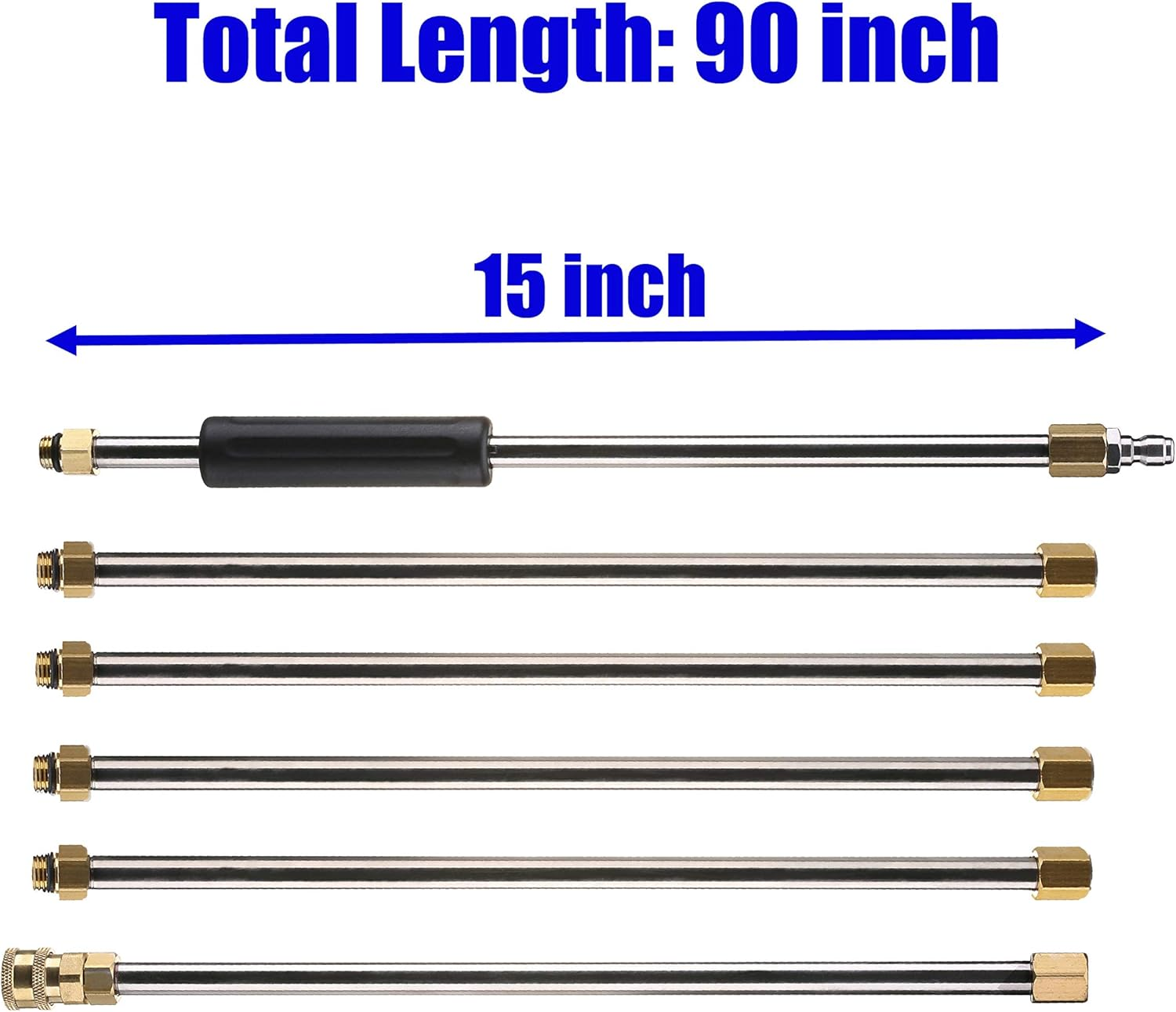 M MINGLE Pressure Washer Wand Extension, Replacement Lance, 7.5-Feet, 1/4 Inch Quick Connect, 4000 PSI image number 3