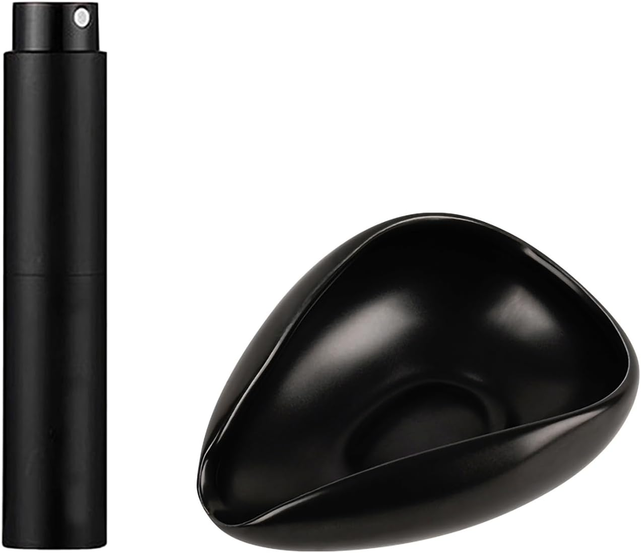 Coffee Bean Dosing Cup and RDT Spray Bottle Kit for Espresso Ceramic Ruffled Leaf Shaped Measuring Tray and Sprayer Set for Reducing Coffee Ground Static