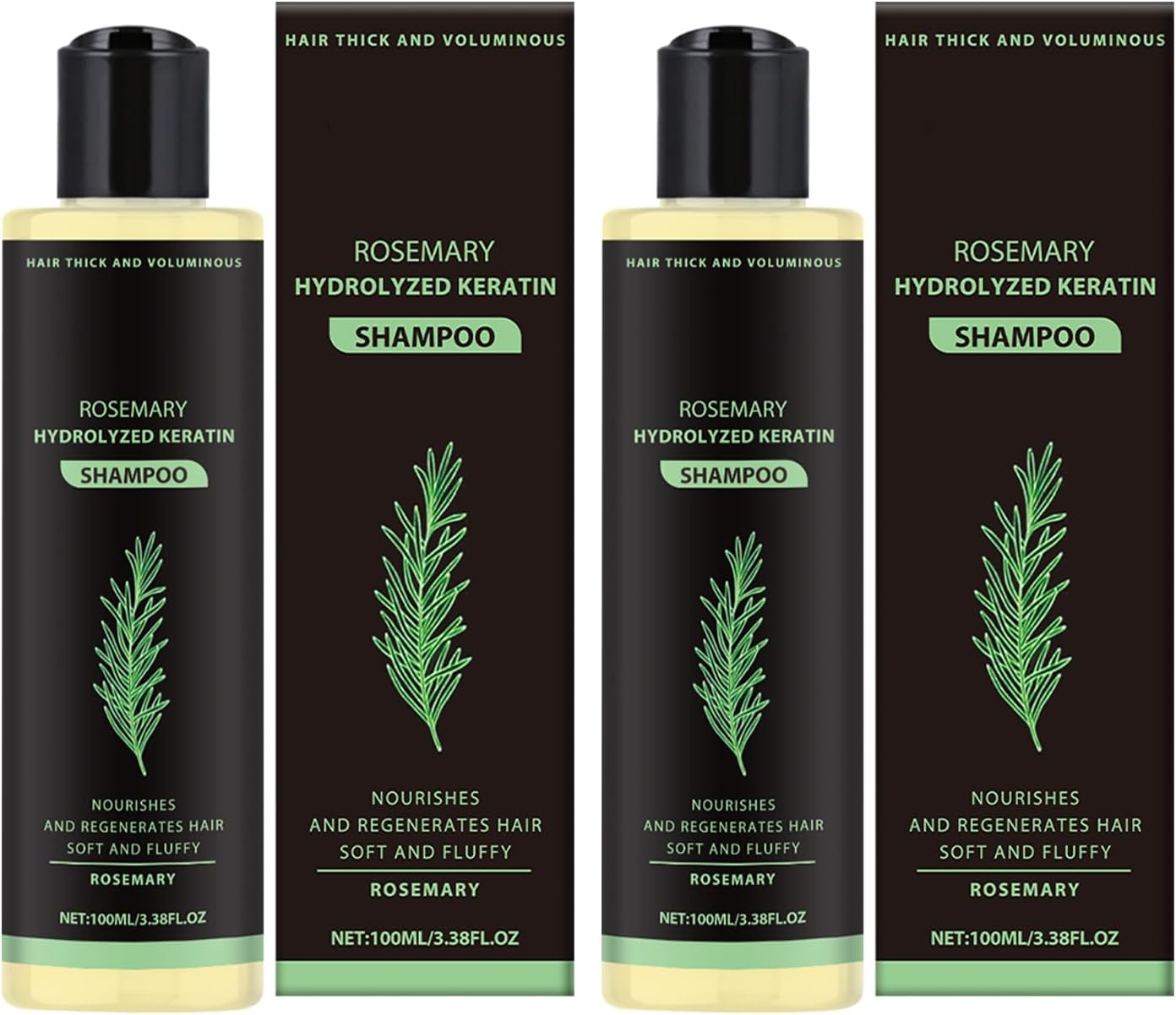 Rosemary Hydrolyzed Keratin Shampoo, Rosemary Leaf Oil Shampoo, Natural Thickening & Strengthening Sham-Poo, Soft and Fluffy for Men and Women Cleansing Conditioner (1Pcs)