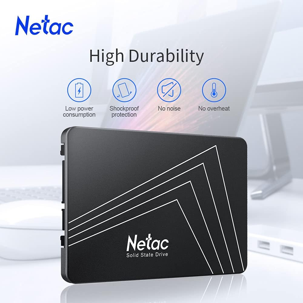 Netac 1TB Internal SSD SATA III 6Gb/S 2.5-Inch/7Mm PC Solid State Drives 3D NAND TLC Desktop Laptop Memory (Black) image number 3