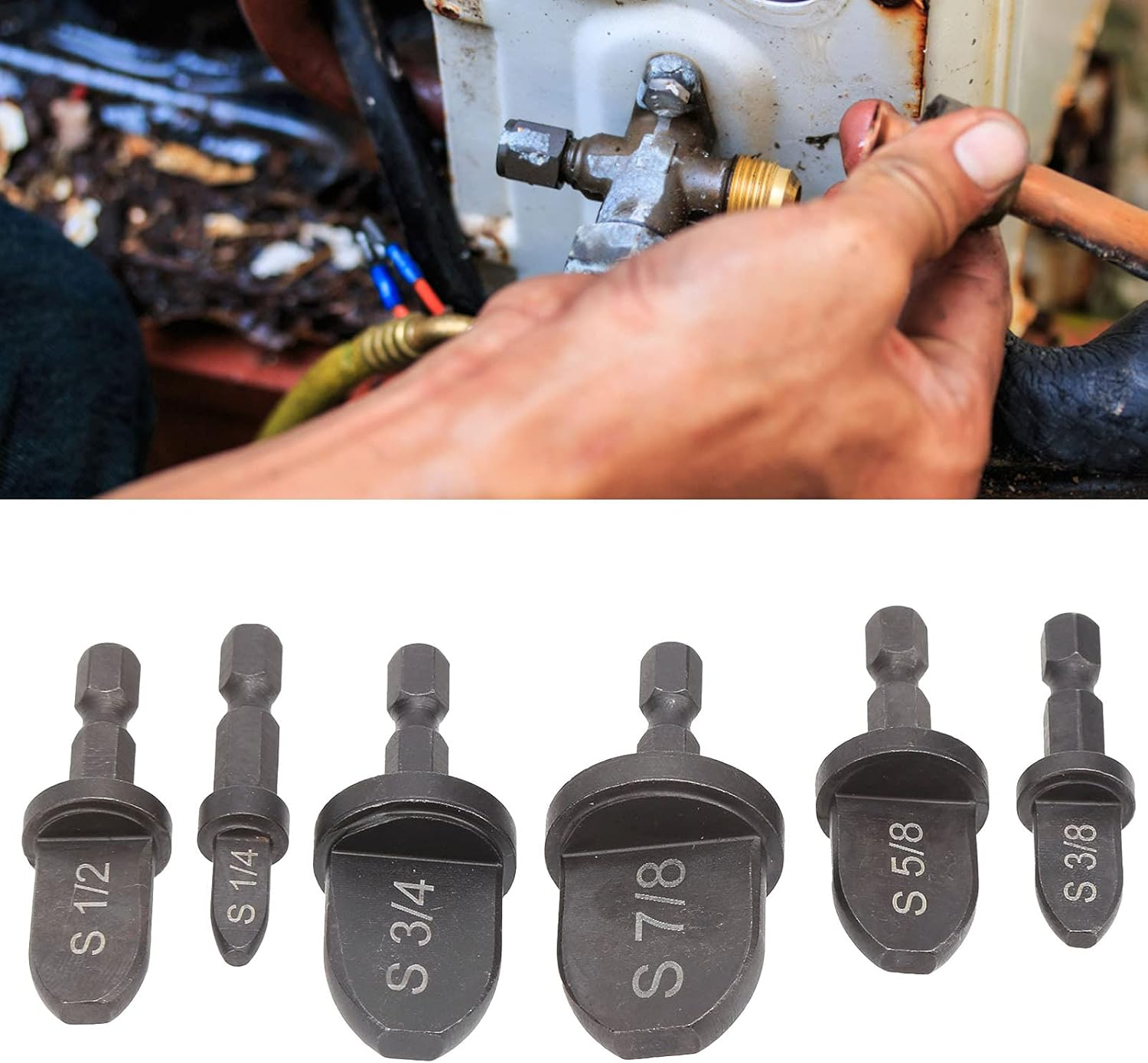 Tube Expander, Bearing Steel Pipe Expander Pipe Expander Set Expand Hvac Tubing Tube Expander Tool for Copper and Other Soft Metal Pipes for Extended Aluminum image number 4