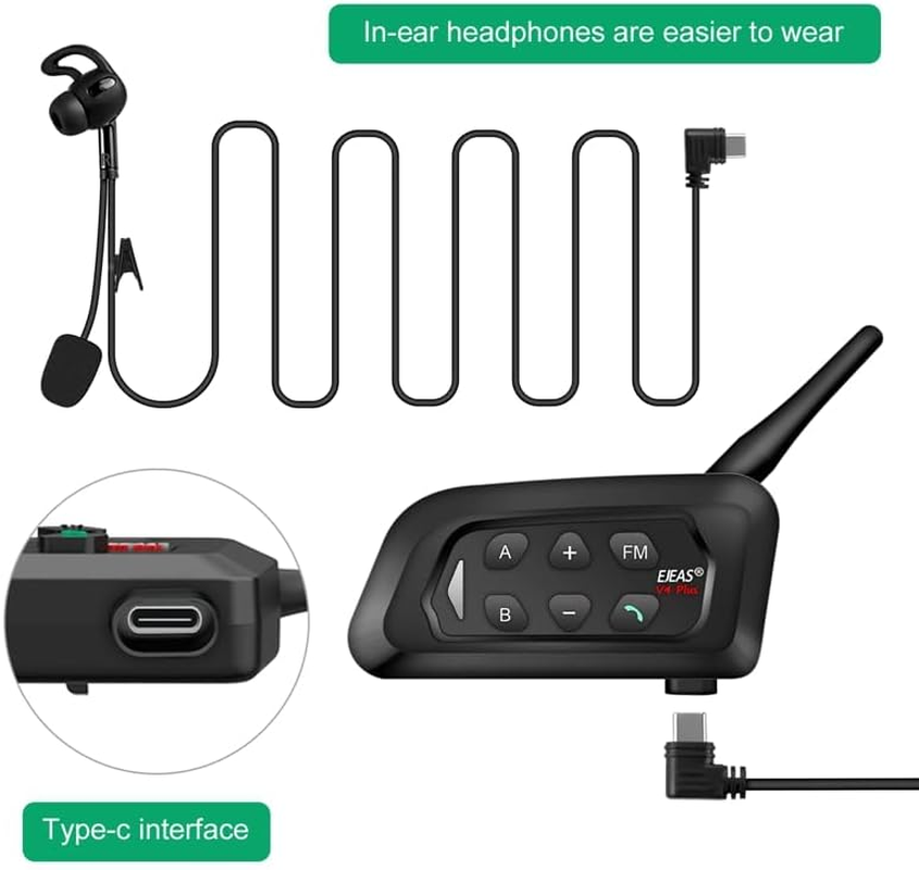 EJEAS Soccer Football Referee Headset Coach Headphone Accessory with Microphone Suitable for Professional V6C/V4C plus Referee Intercom Type-C (Right Earpiece) image number 2