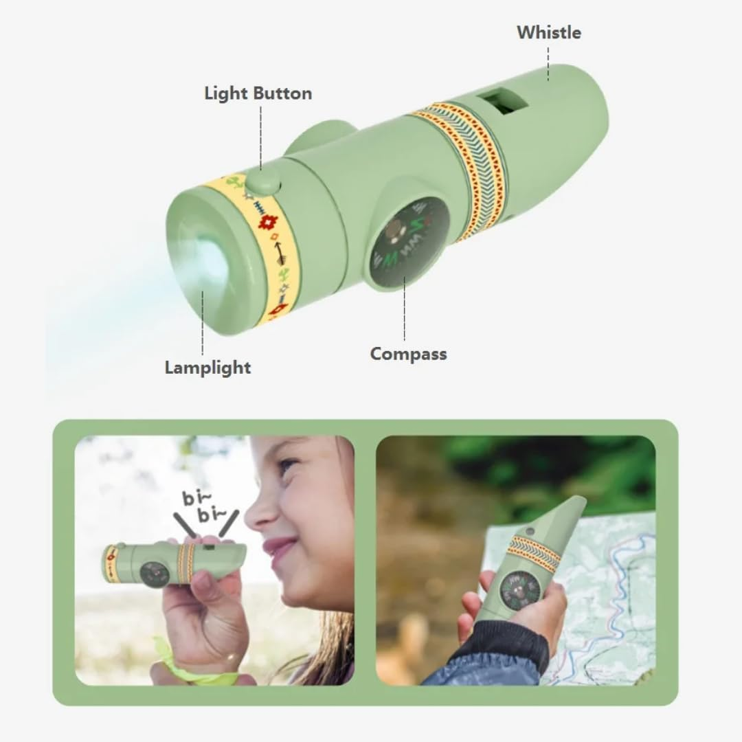 Why2Wise Bug Catcher Kit for Kids - Outdoor Explorer Kit with Insect Box,Binoculars, Magnifying Glass, Net, Tweezers, Clamp, Whistle, Bag - Educational Toy 3+ Years Old Boys Girls image number 1