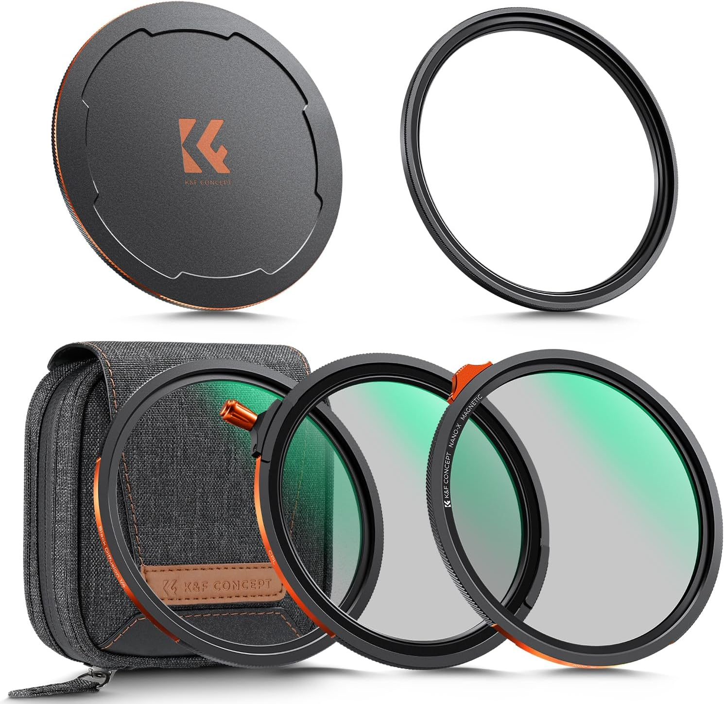 K&F CONCEPT 67Mm Magnetic Lens Filter Kit, True Color CPL + Variable ND2-32 + Diffusion Filter + Lens Cap + Adapter Ring, Multi-Layer Coating HD Optical Glass &Waterproof Pouch (Nano-X Series) image number 2