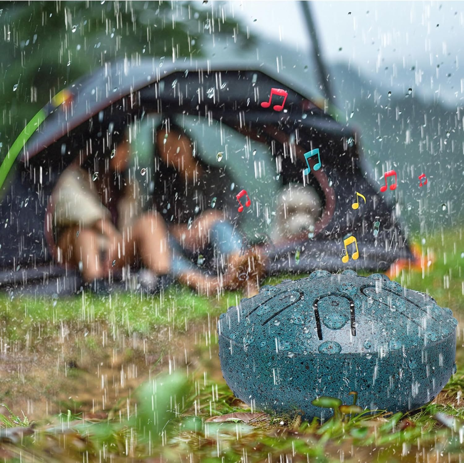 BUSOHA Rain Drum for outside - 3 Inches 6 Notes Steel Tongue Drum Rain Chime, Waterproof Garden Instrument, Mini Hand Drum for Outdoor, DA-477