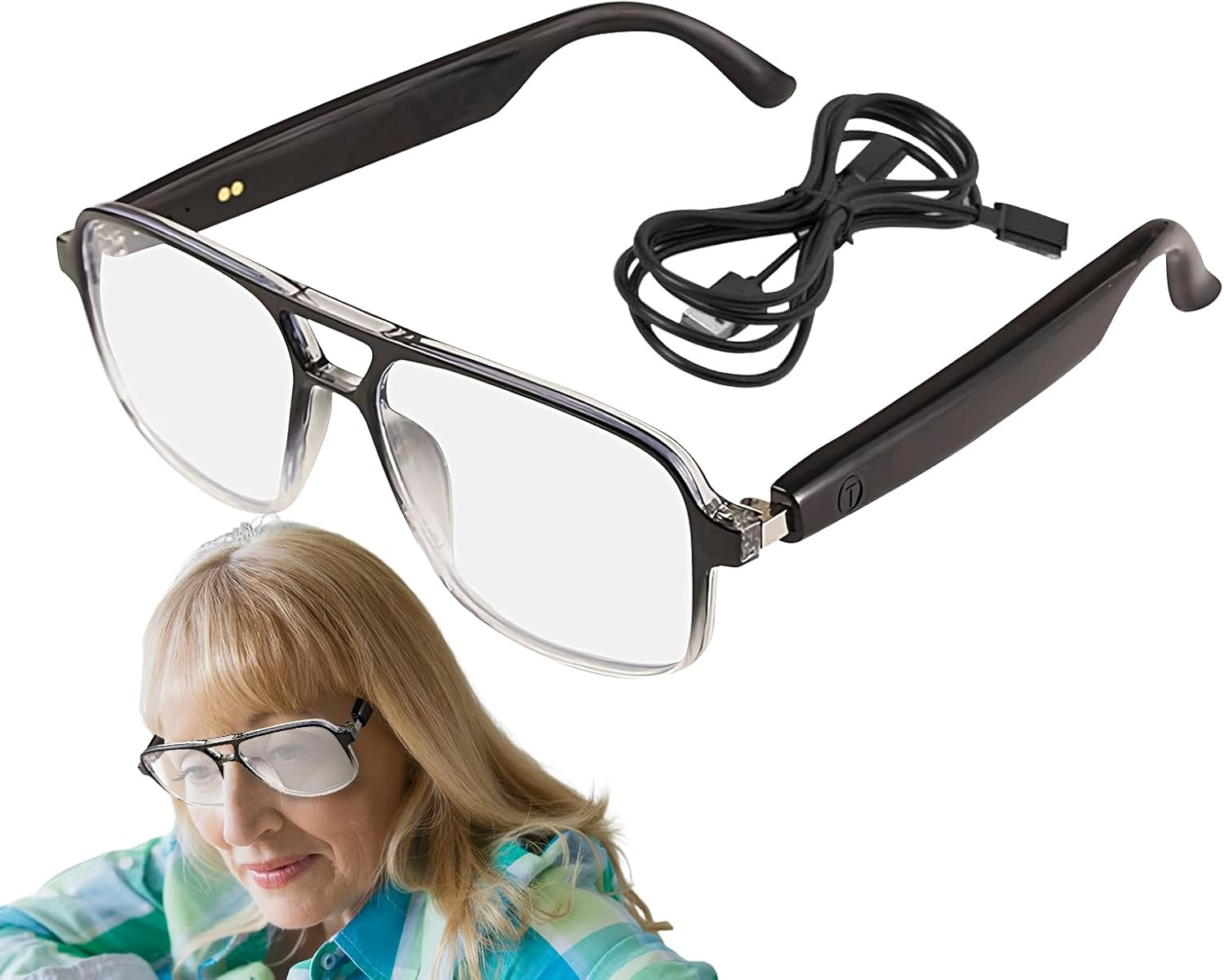 Rukjmqi Smart Glasses | Smart Glasses with Ai | Wireless Intelligent Eyewear for Men and Women Language Support