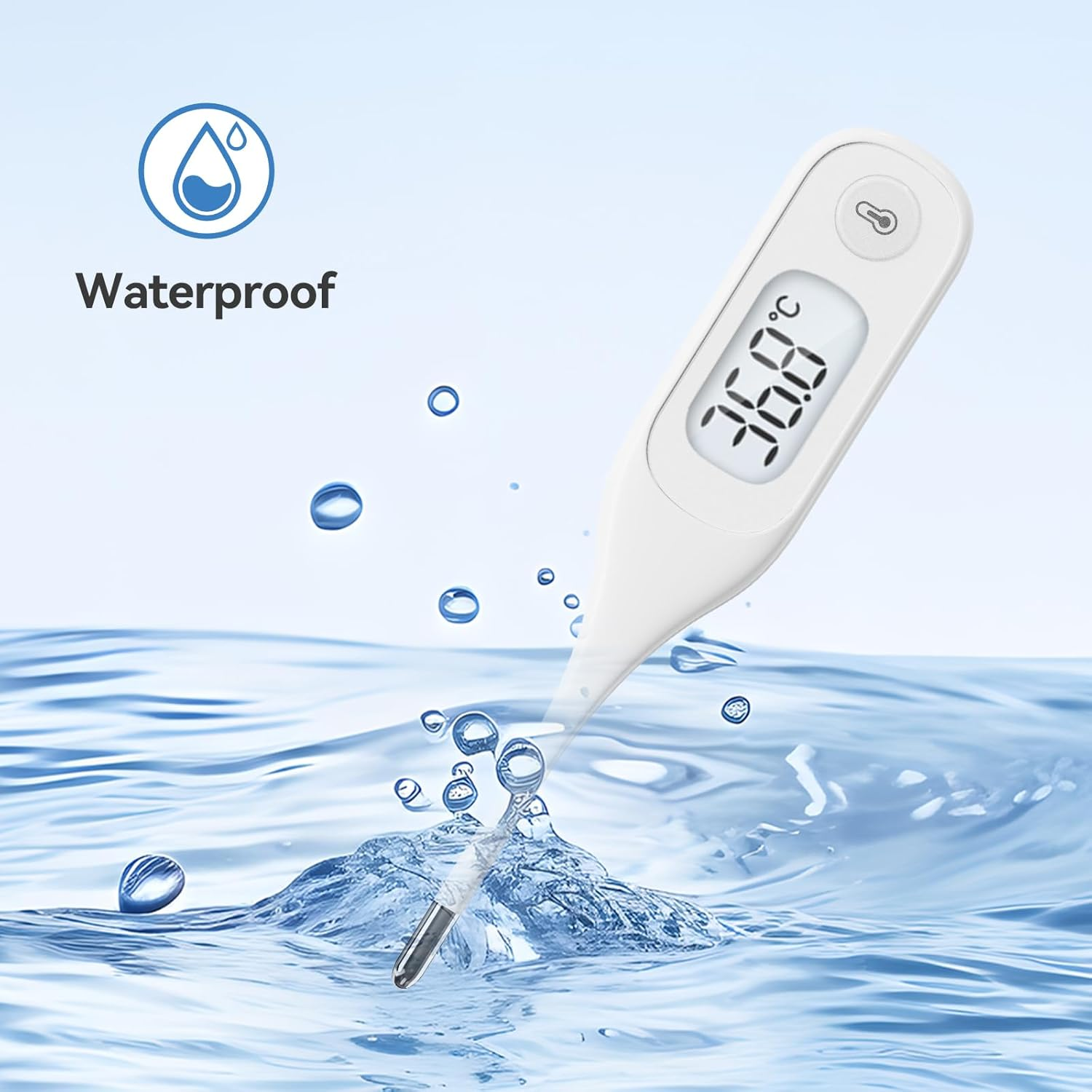 Berrcom Digital Thermometer for Adults and Kids, Oral Thermometer for Baby Rectal and Underarm Thermometer for Fever Alarm Medical Thermometer with C/F Switchable