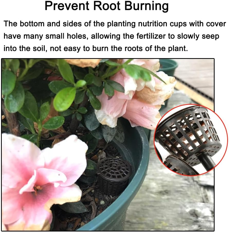 Tophomer 10 PCS Bonsai Fertilizer Basket with Lid, Large Garden Nursery Pots Planting Nutrition Cups Automatic Fertilizer Box for Orchids, Succulent. Small Plants image number 4