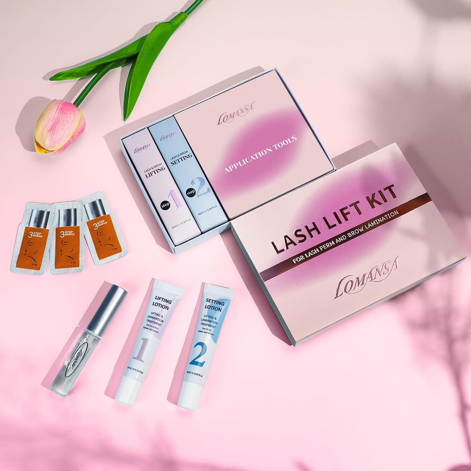 Lomansa Lash Lift Kit Eyelash Lift Kit for Lash Perm Natural Curling Lifting, with Detailed Instruction Complete Set for Women, Beginners, Salon Use image number 5