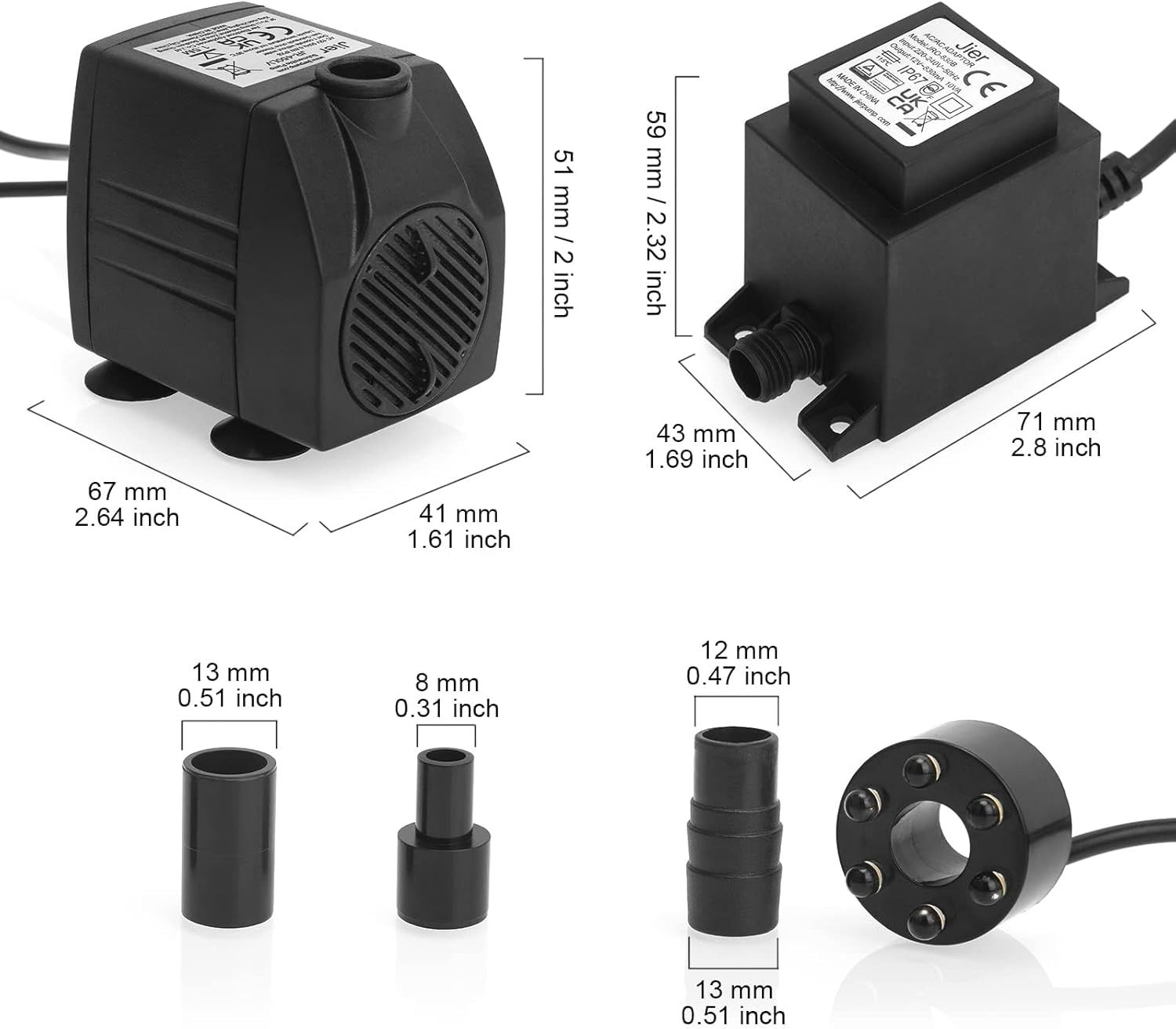 BARST 450L/H Fountain Pump for Water Feature (JR-350LV) image number 6