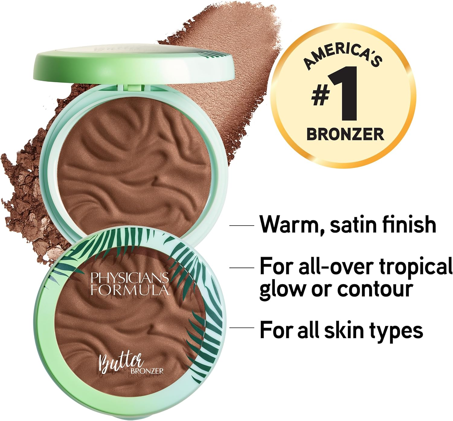 Physicians Formula Murumuru Butter Bronzer, Moisturizing, Nourishing Murumuru Butter for Silky Glow, Dermatologist Tested, Hypoallergenic, Vegan & Cruelty-Free - Endless Summer - Matte Red image number 2