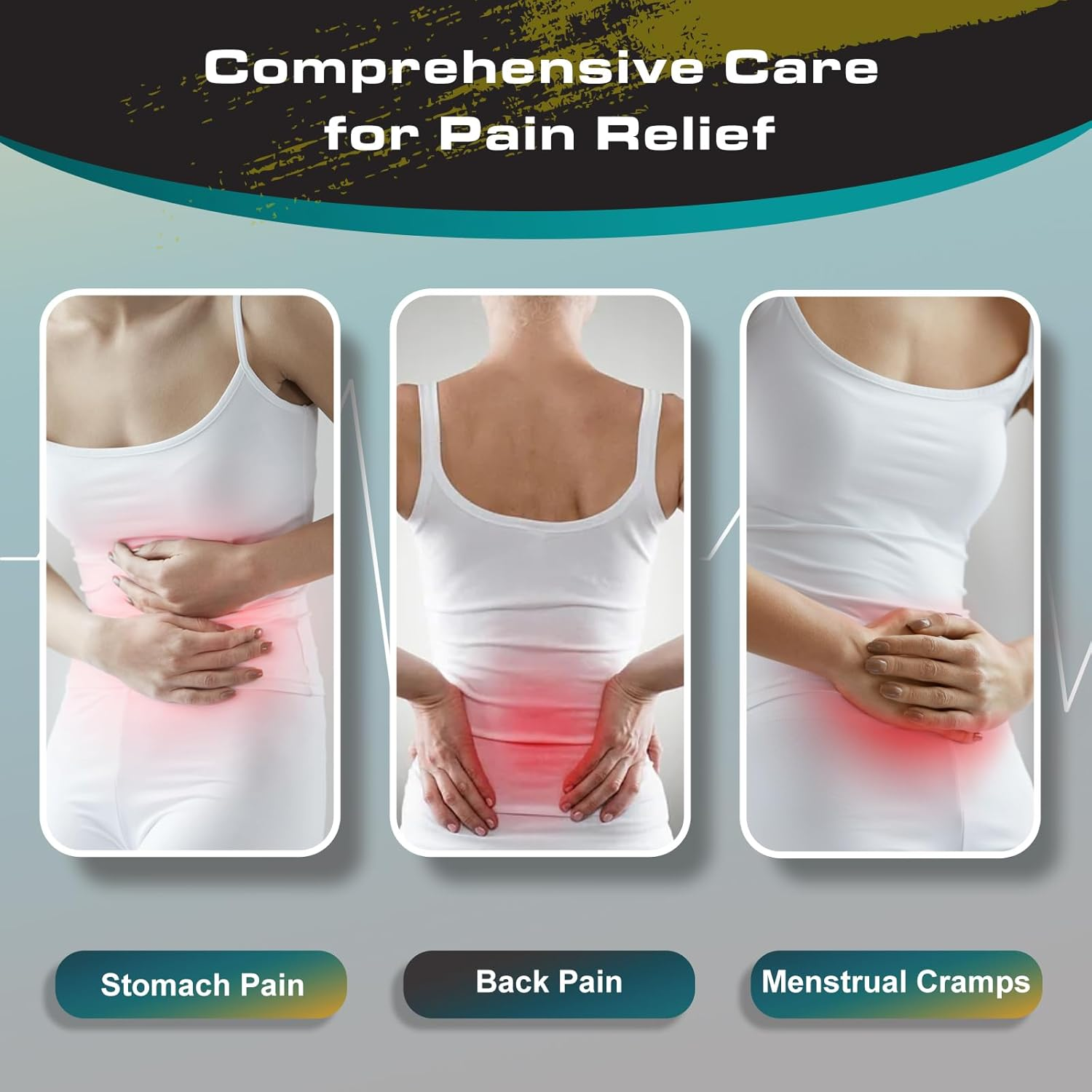 Portable Heating Pad Cordless Period Heating Pad for Cramps Menstrual Heat Pad Electric Rechargeable Battery Included 5000Mah for Long Time Use image number 4