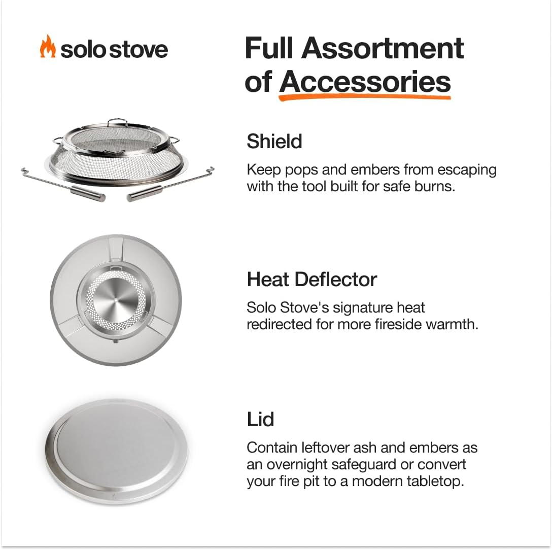 Solo Stove Yukon 2.0 with Stand, Smokeless Fire Pit | Portable Wood Burning Fireplace with Removable Ash Pan, Large Outdoor Firepit, Stainless Steel, H: 50 Cm X Dia: 68.5 Cm, 19.9 Kg image number 6