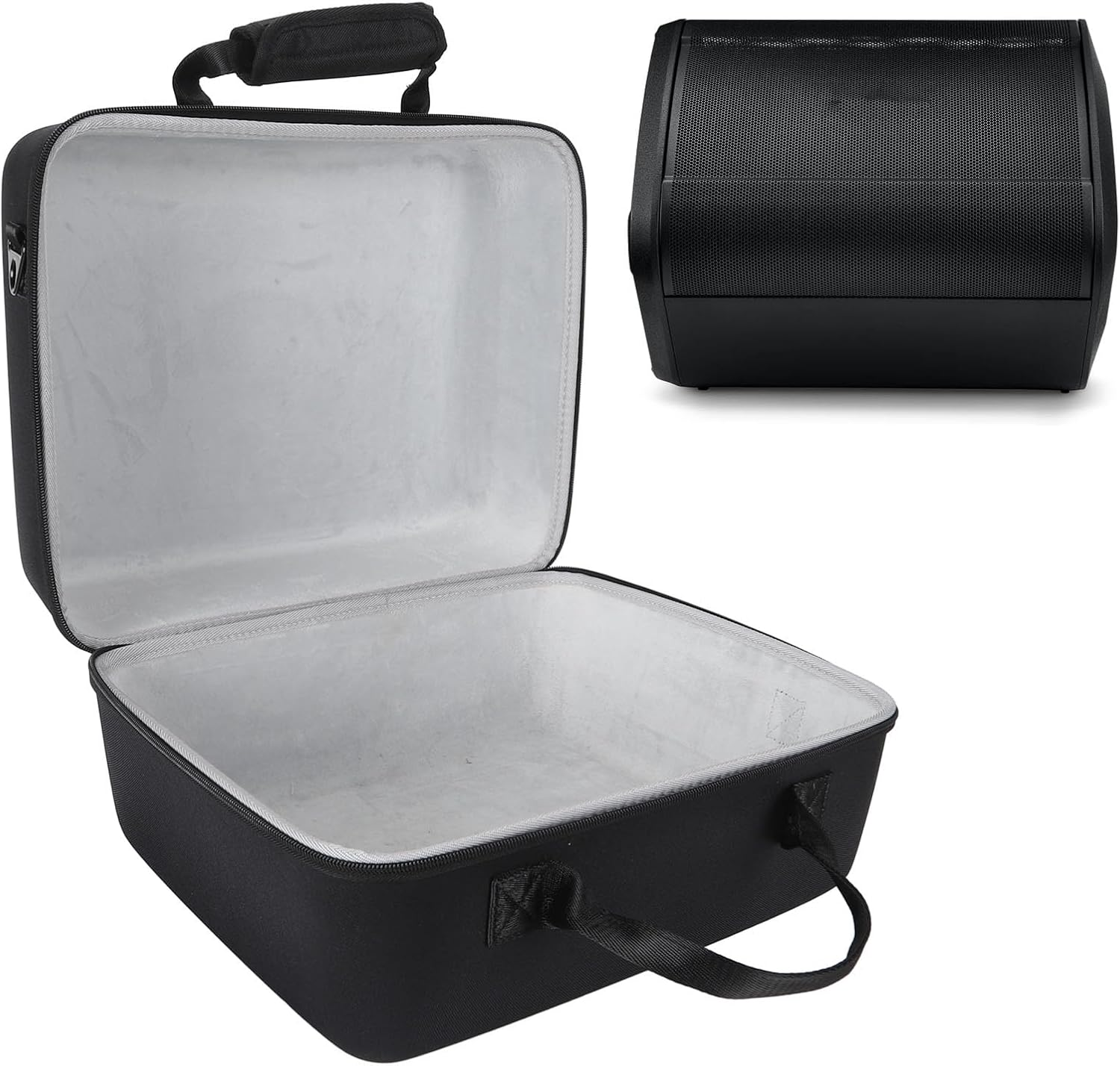 Hard Portable Speaker Storage Bag for S1 PRO Plus, Speaker Case with Microphone and Power Cable, Black, Waterproof, Durable, Drop Resistant, Comfortable Handle image number 3