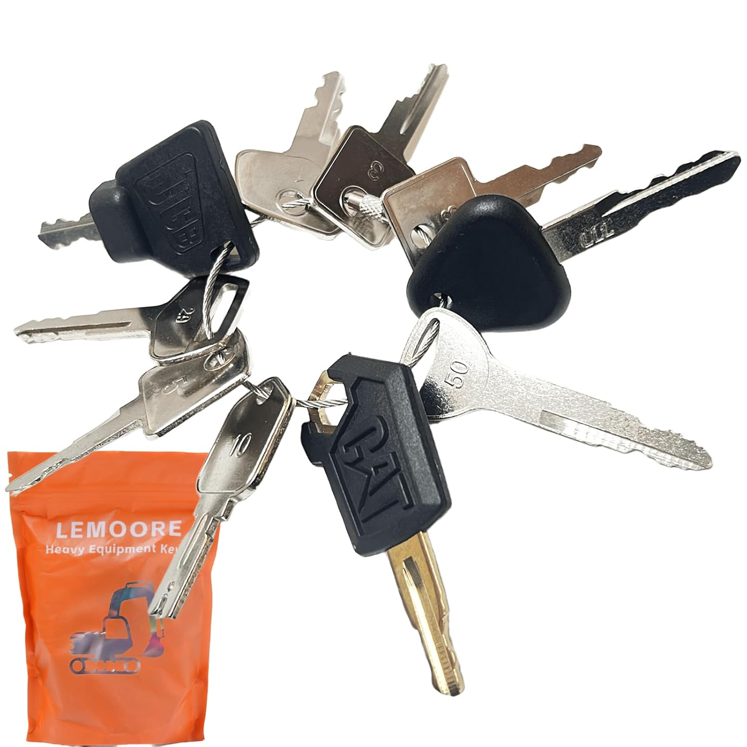 10PCS Ignition Starter Plant Digger Key Set, Universal Plant Dumper Machine Replacement Ignition Switches Keys for Machinery Plants, Agricultural, Excavator,Trucks, Graders, Dozers, Backhoes. image number 2