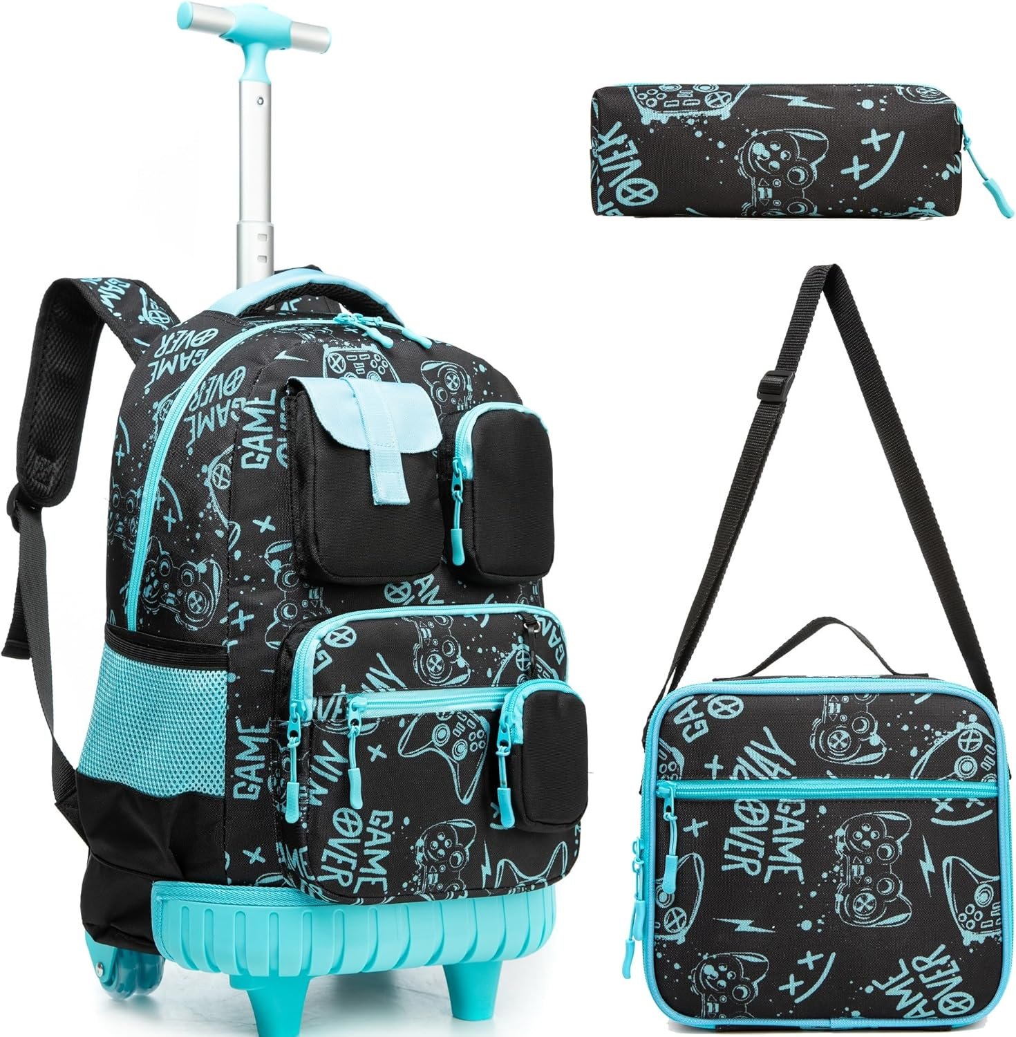 Meetbelify Rolling Backpack for Girls Boys Backpacks with Wheels Kids Carry on Luggage for Girls Boys