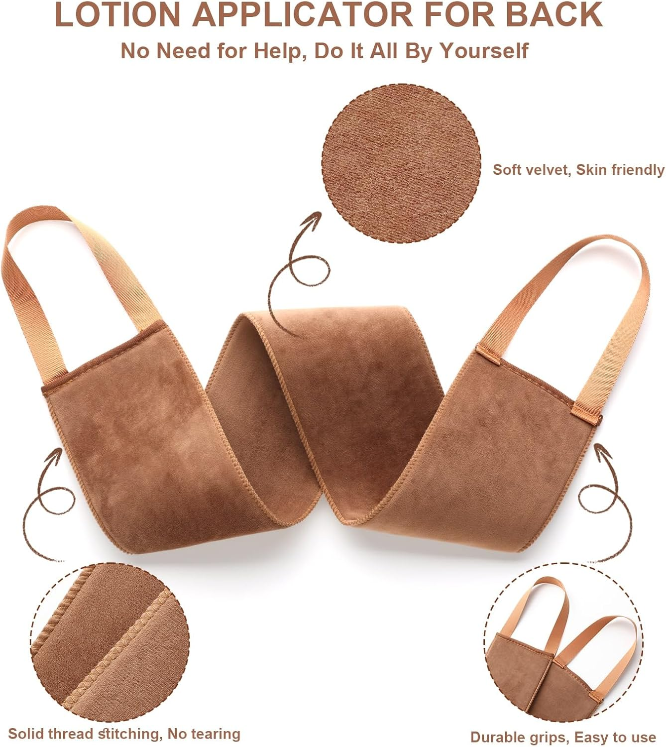 2 in 1 Self Tanning Mitt Applicator Kit Self Tan Mit Self Tanner Mitt and Back Lotion Applicators for Your Back, Self Tan Mitt, Back Applicator Mitt for Self Tanner, Ultra Soft and Streak Free image number 3