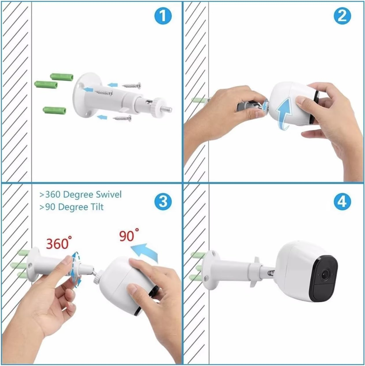 2-Pack Security Wall Holder Mount Outdoor/Indoor for Arlo Pro 2/Pro/Arlo Camera image number 5