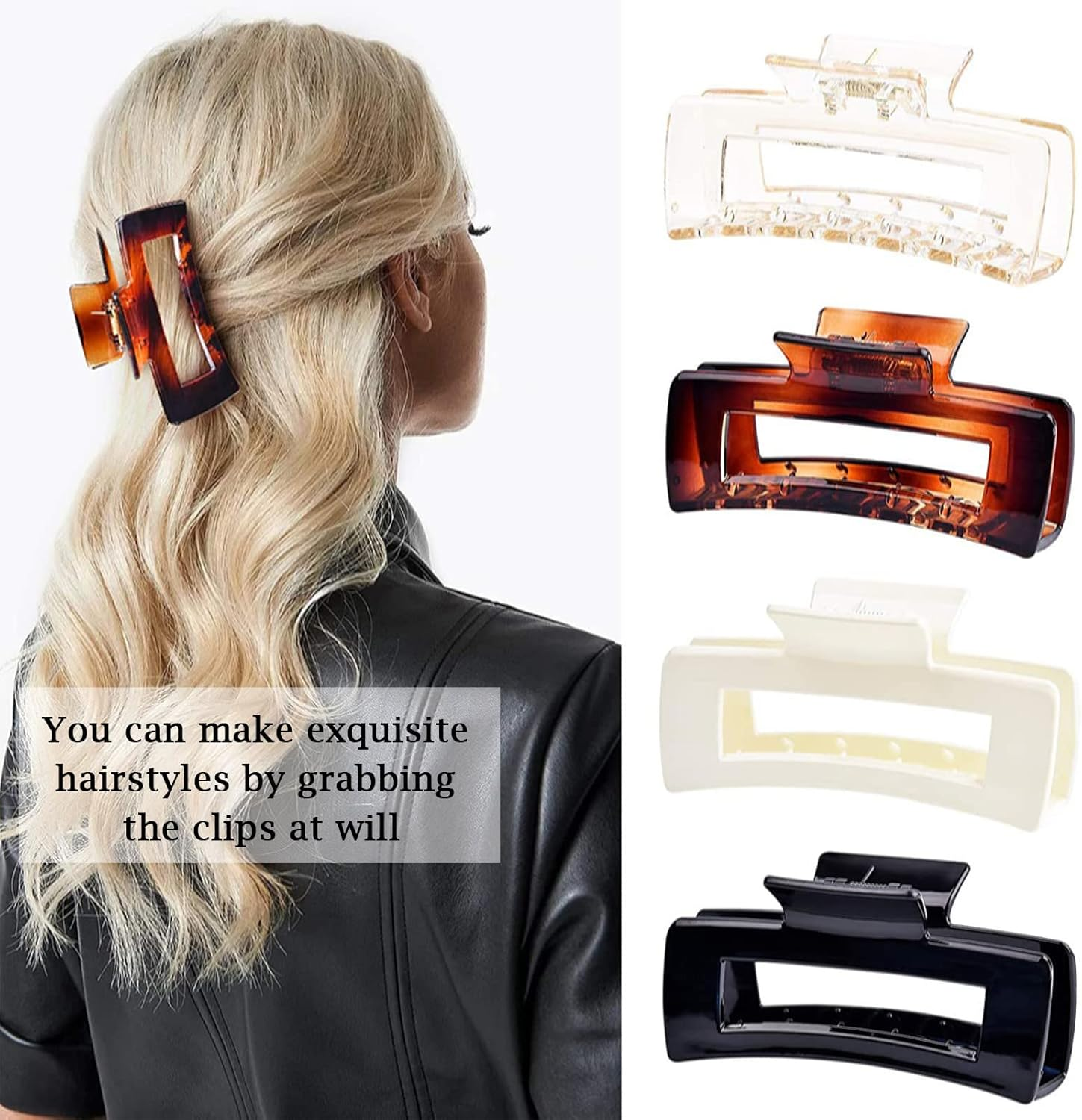 Claw Clip,Hair Clips,Claw Clips for Thick or Thin Hair,Hair Claw Clips for Women, Hair Accessories for Girls(8Pcs) image number 2