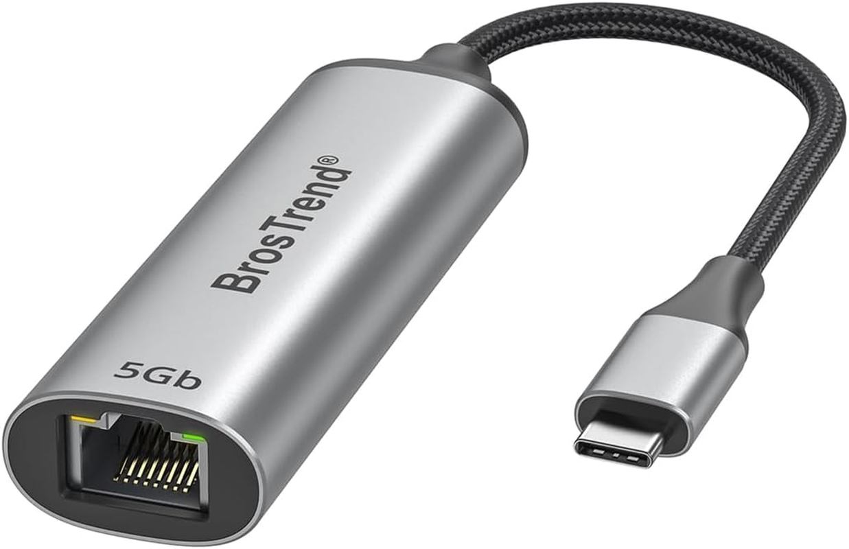 Brostrend 5G USB C to Ethernet Adapter, 5 Gigabit Network Speed, Plug & Play USB to Ethernet Adapter for Laptop, PC, Macbook, Iphone, Ipad Mini, Ios, Chromeos, Win11/10, Linux, Lifetime Protection image number 2