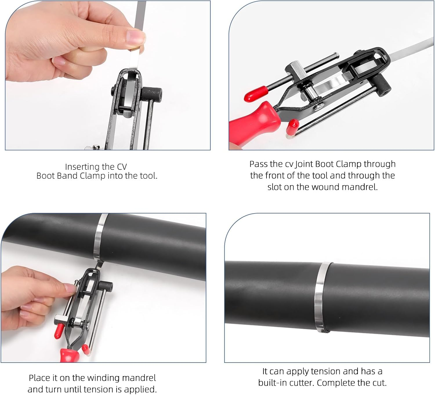 Glarks 20Pcs 45-80Mm 45-170Mm CV Boot Clamp Set, Stainless Steel Drive Shaft CV Boot Band Clamps, CV Joint Boot Clamp, Axle Boot Clamps for Most Cars image number 2