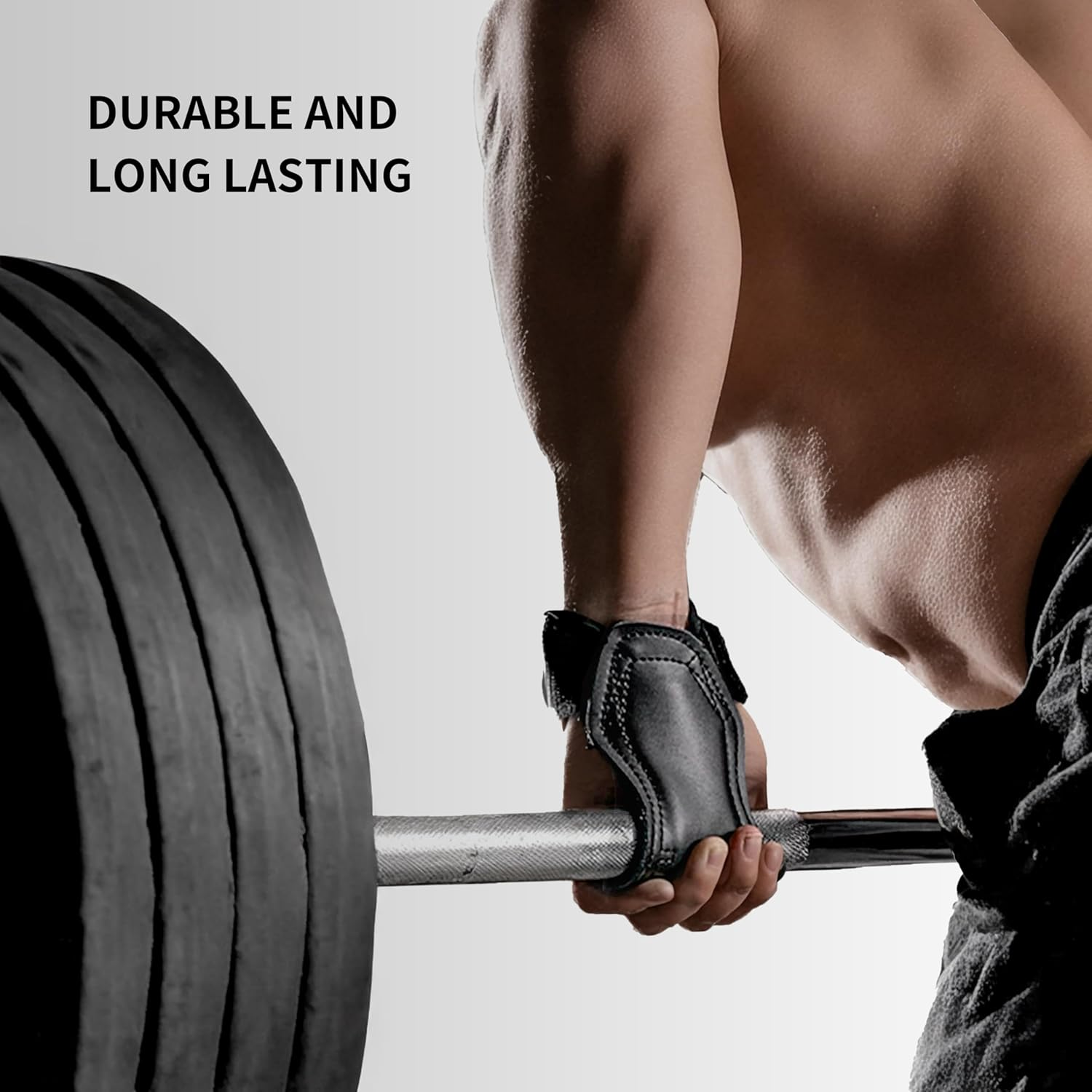 PROIRON Weight Lifting Wrist Straps(Pair) Rubber Weightlifting Wrist Strap Heavy Duty Power Wrist Straps Hand Grip Support for Deadlifts, Pull Ups, Shrugs - Gym Grips for Men and Women image number 4