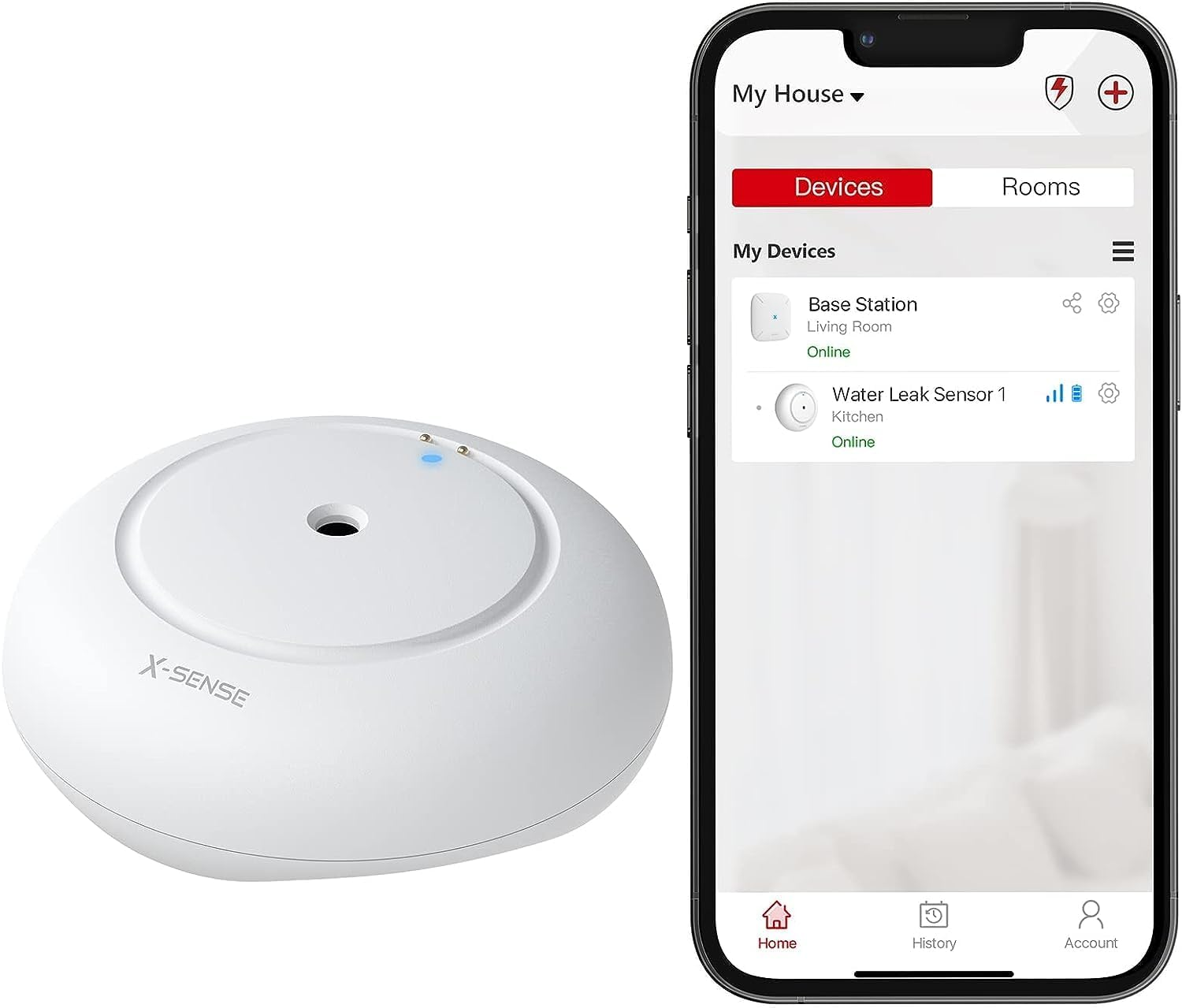 X-Sense Smart Wi-Fi Water Leak Detector, Water Sensor Requires Base Station SBS50, Accessory for SWS54 Water Sensor Kit, SWS51, 3 Pack