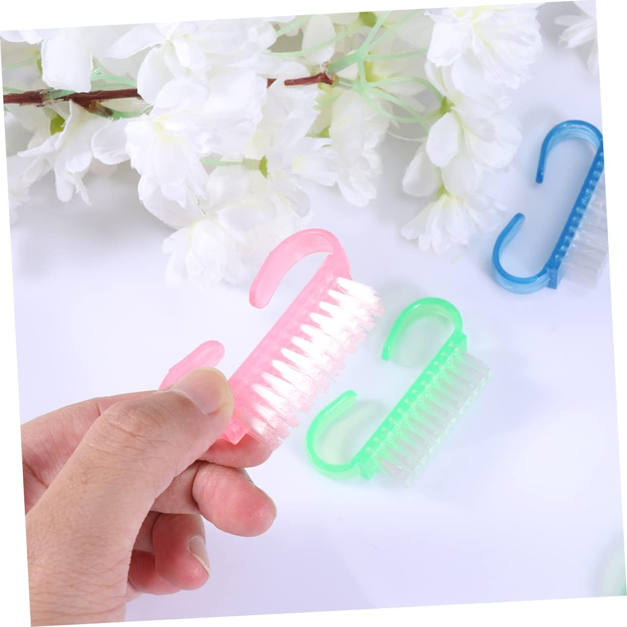 HAPINARY 8Pcs Nail Tool Plastic Handle Dust Cleaning Brushes Cleat Shape Manicure Tools for Women image number 2