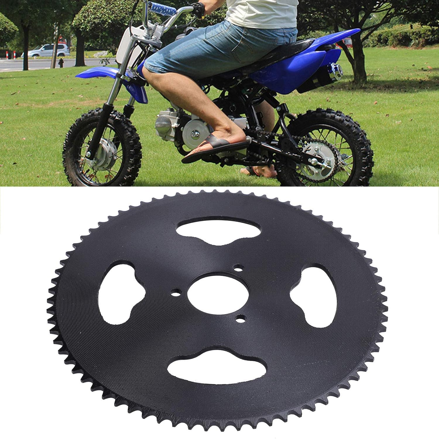 Joyzan T8F 74T 30Mm Steel Rear Sprocket Durable Motorcycle Replacement, Steel Rear Chain Sprocket Motorized Accessories OD 19Cm ID 3Cm for Four Wheel Drive All Terrain Vehicles image number 4