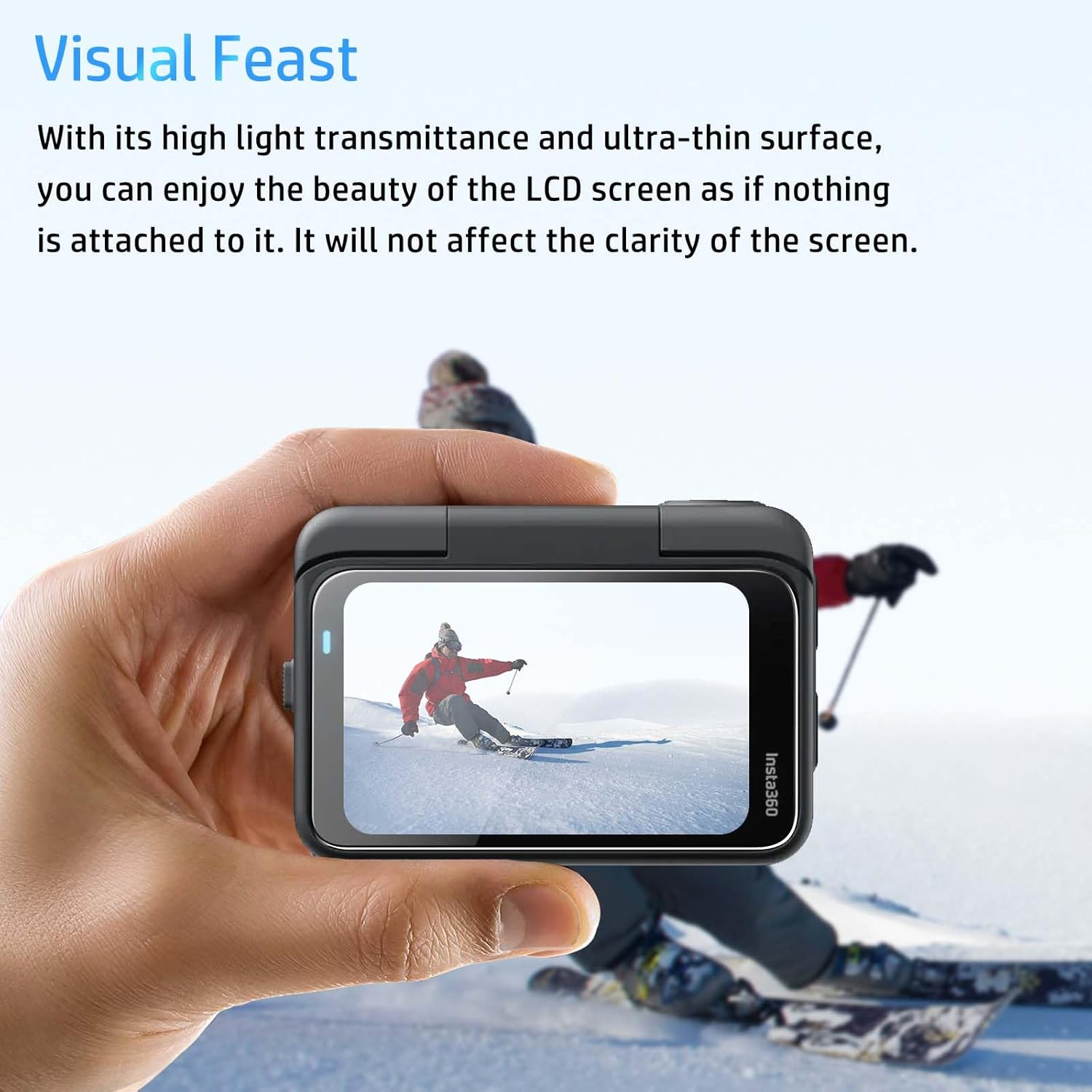 NOUKAJU Screen Protector for Insta360 GO Ultra, HD Tempered Glass,9H Hardness,Scratch,Anti-Fingerprin,Lens Protector for Insta360 GO Ultra Camera[2+2Pack] image number 1