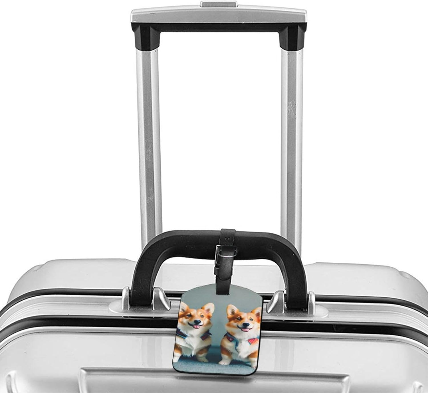 Wearing Clothes Cute Corgi Dogs Print Elegant Tag Stylish Tag Luggage Tag 4.3 X 2.76 Inch for Suitcases Travel Bags image number 4