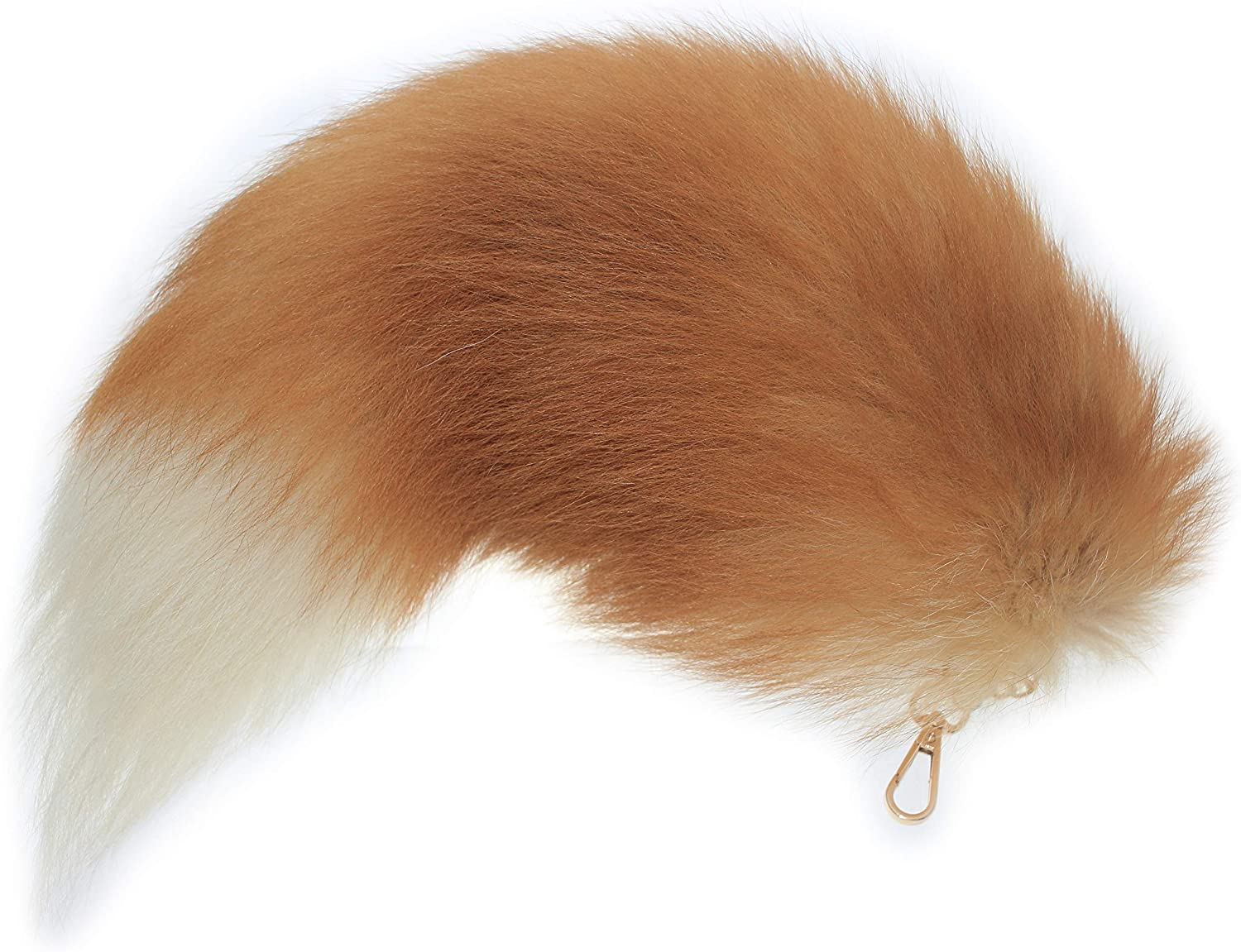 Fosrion Real Fox Tail Fur Hair Cat Bites Catching Hunting Toy (Orange, Only Tail) image number 2