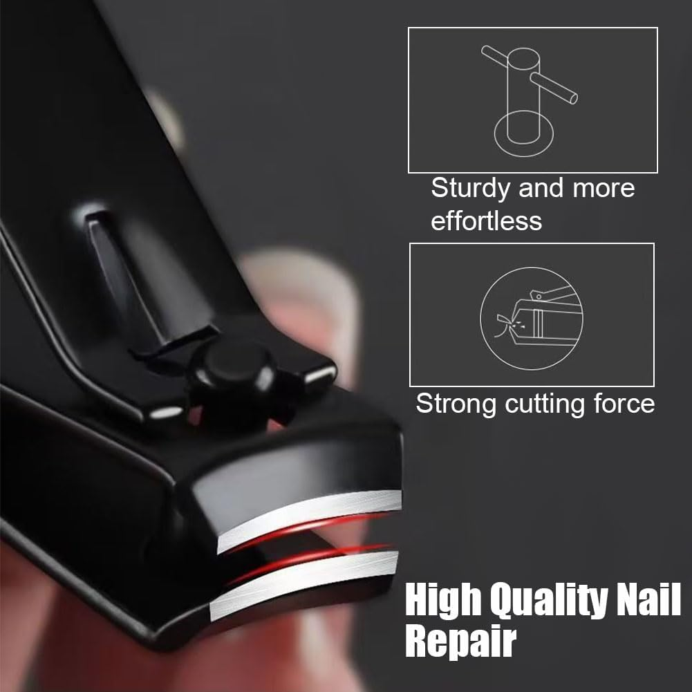 3PCS Nail Clipper Set,Stainless Steel Nail Trimmer with Metal Case for Trimming Toenails,Fingernails and Ingrown Nails,Home and Travel Use(Color:Black) image number 4