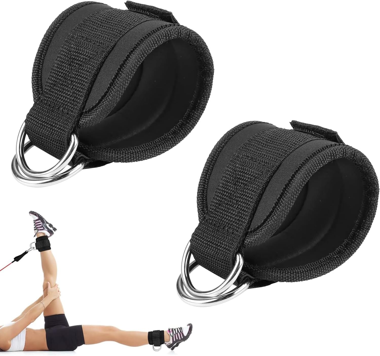 Ankle Strap for Cable Machines and Resistance Bands, Leg Extensions, Glute Workouts, Hip Abductors for Men and Women image number 6