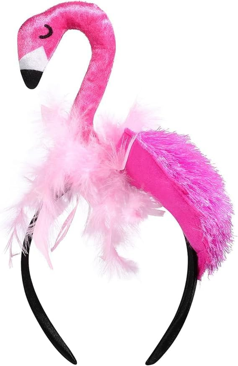Hawaii Flamingo Headband Creative Flamingo Headdress for Hawaii Carnival Tropical Party Hair Accessory image number 1
