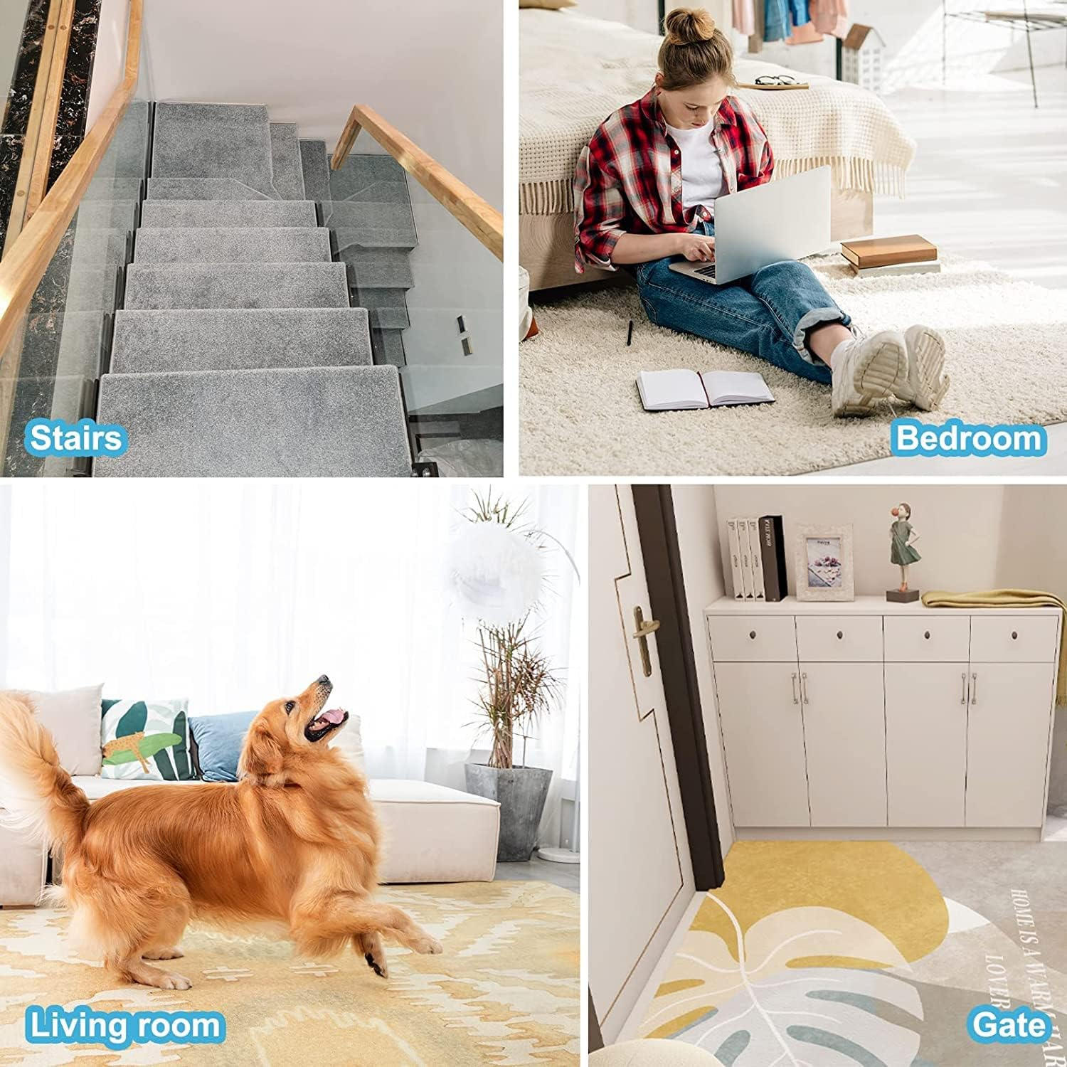 Rug Pad Gripper, 16PCS Non Slip Washable Grippers for Rug, Non Slip Rug Gripper for Hardwood Floors image number 2