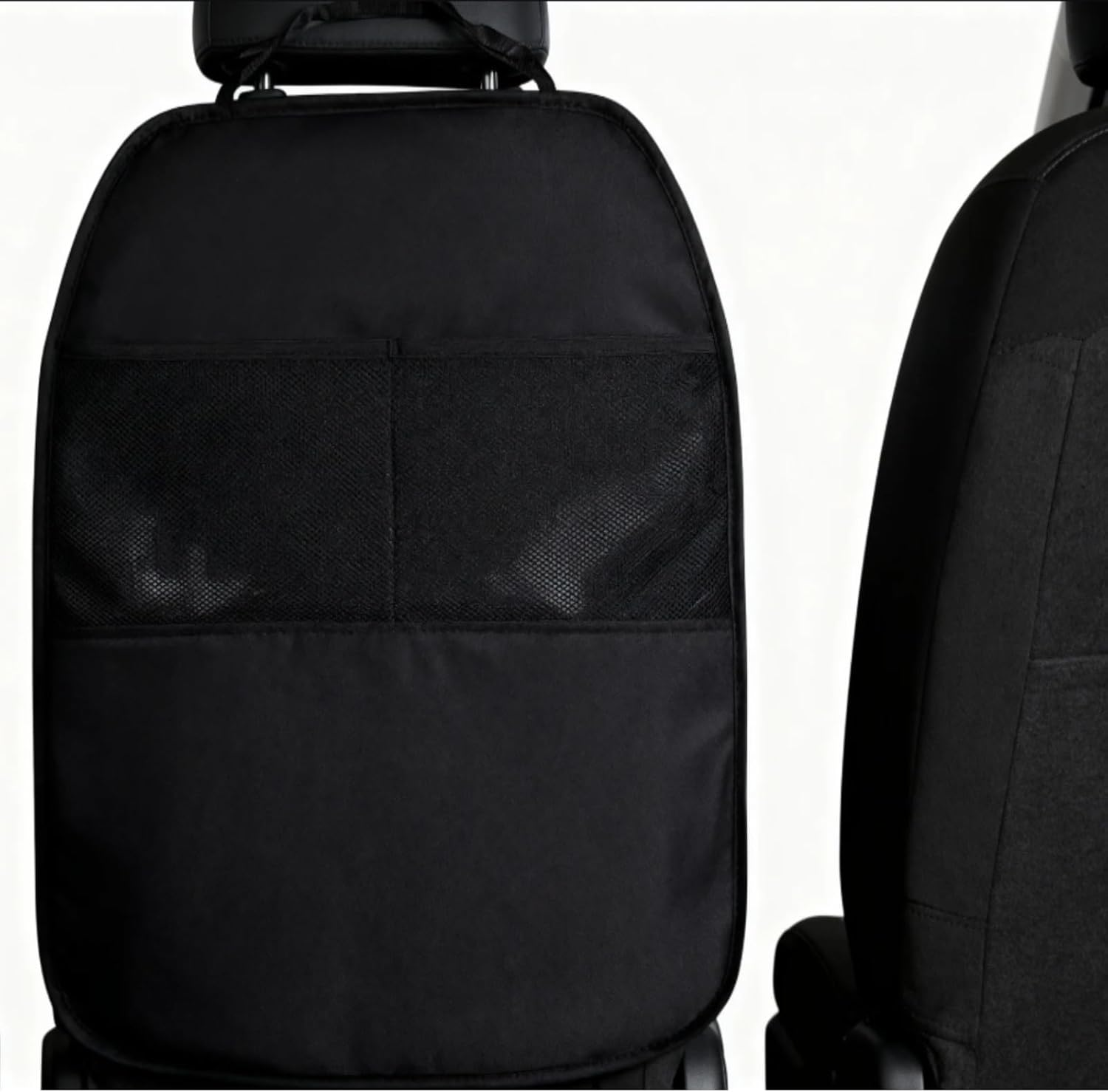 2 Pack X-Large Waterproof Kick Mats Backseat Protector with Organize Seat Covers for Car SUV Minivan Truck Seats - Universal Protectors for Vehicles to Protect from Dirt, Mud & Scratches