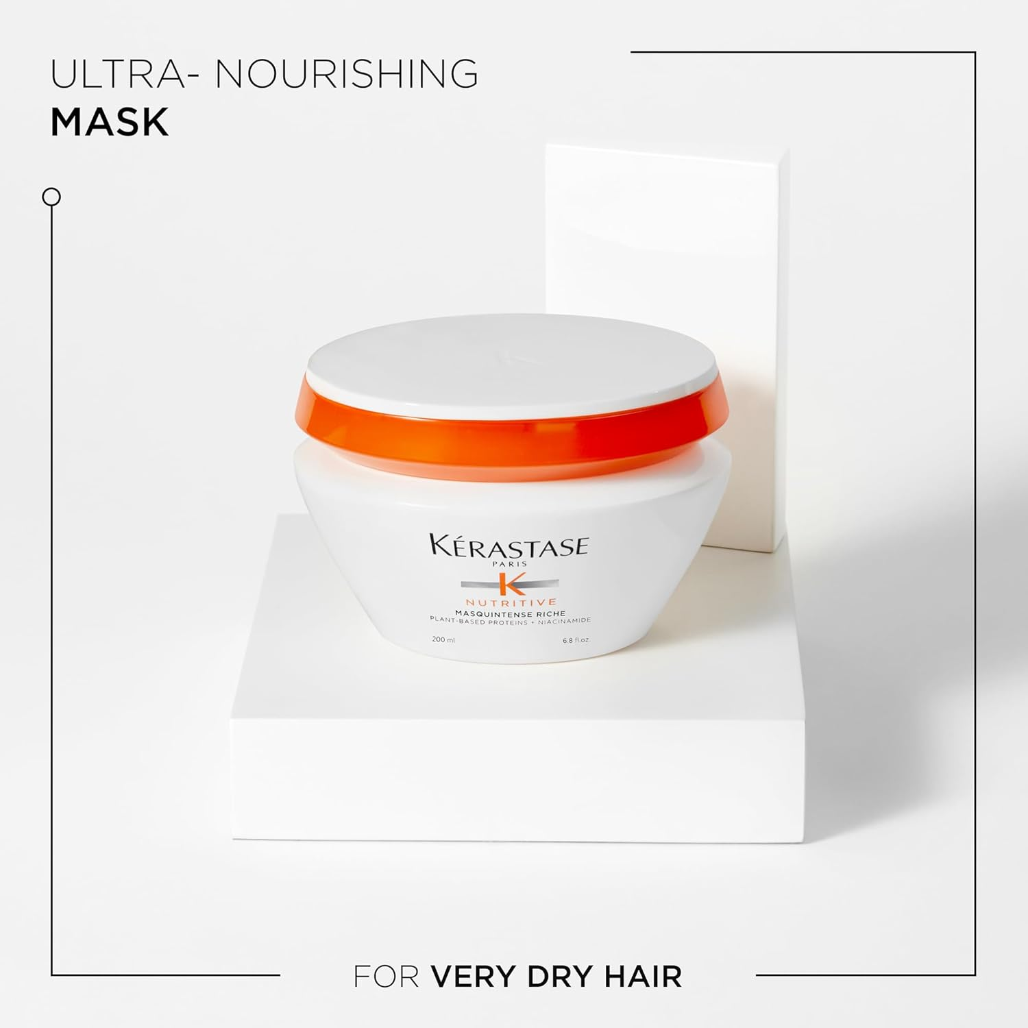 K&eacute;rastase Nutritive, Hair Treatment for Very Dry, Fine to Medium Hair, Moisturising and Nourishing, Paraben-Free, Masquintense Riche Deep Nutrition, 200 Ml
