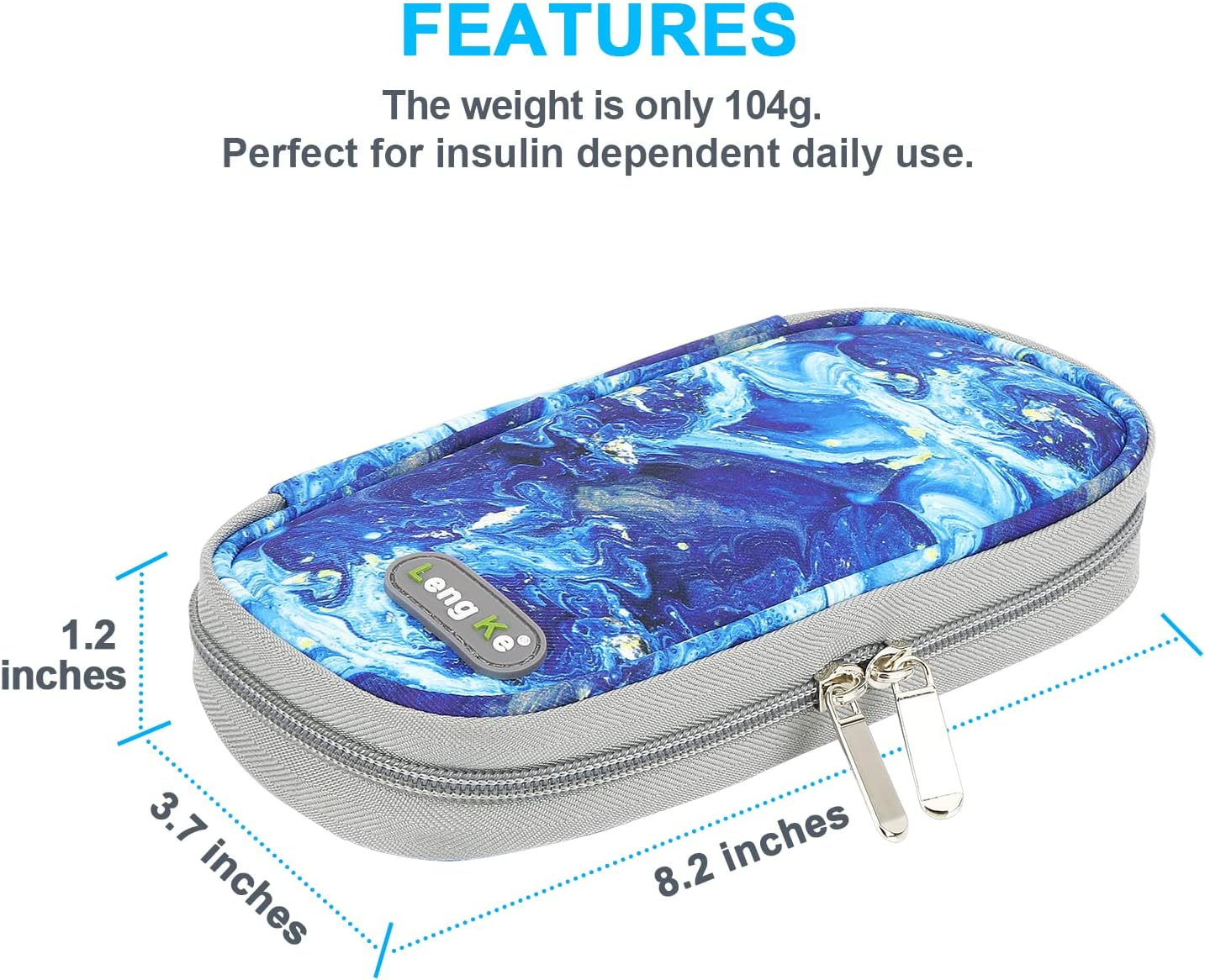 YOUSHARES Insulin Cooler Travel Case, Diabetes Travel Case with 2 X TSA Approved Ice Packs, Insulated Medication Travel Bag for Diabetic Supplies, Medicine Cooler for Travel (Quicksand Blue) - 01 Y13_Green image number 6