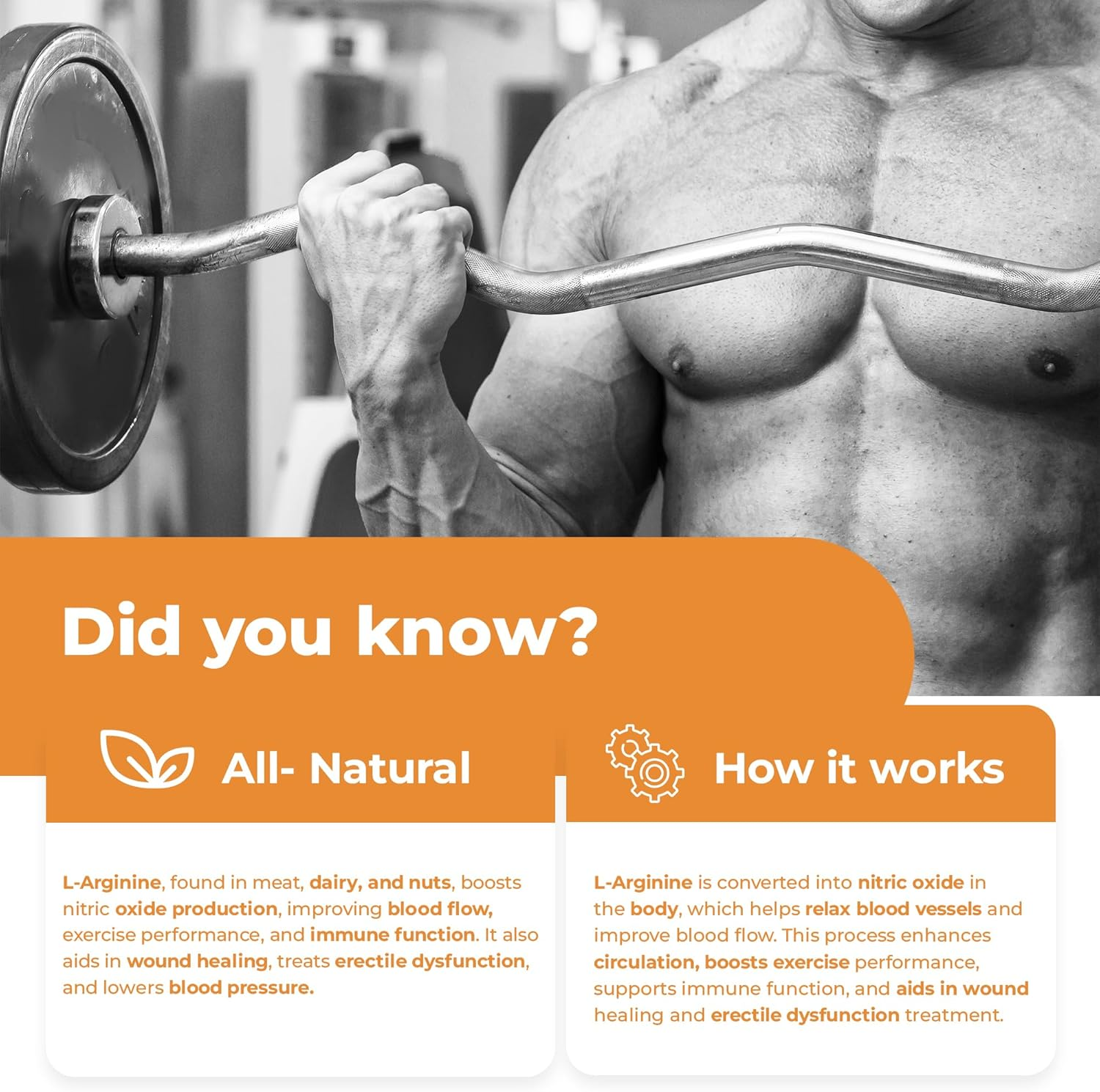 New 1000Mg HIGH STRENGTH L Arginine Tablets - Pure Arginine Powder, Powerful Nitric Oxide Supplement, Boost Protein and Creatine Synthesis, Stamina, Designed for Men Requiring Peak Performance and Endurance, Non-Gmo, Gluten-Free - 90 Vegan Tablets image number 4