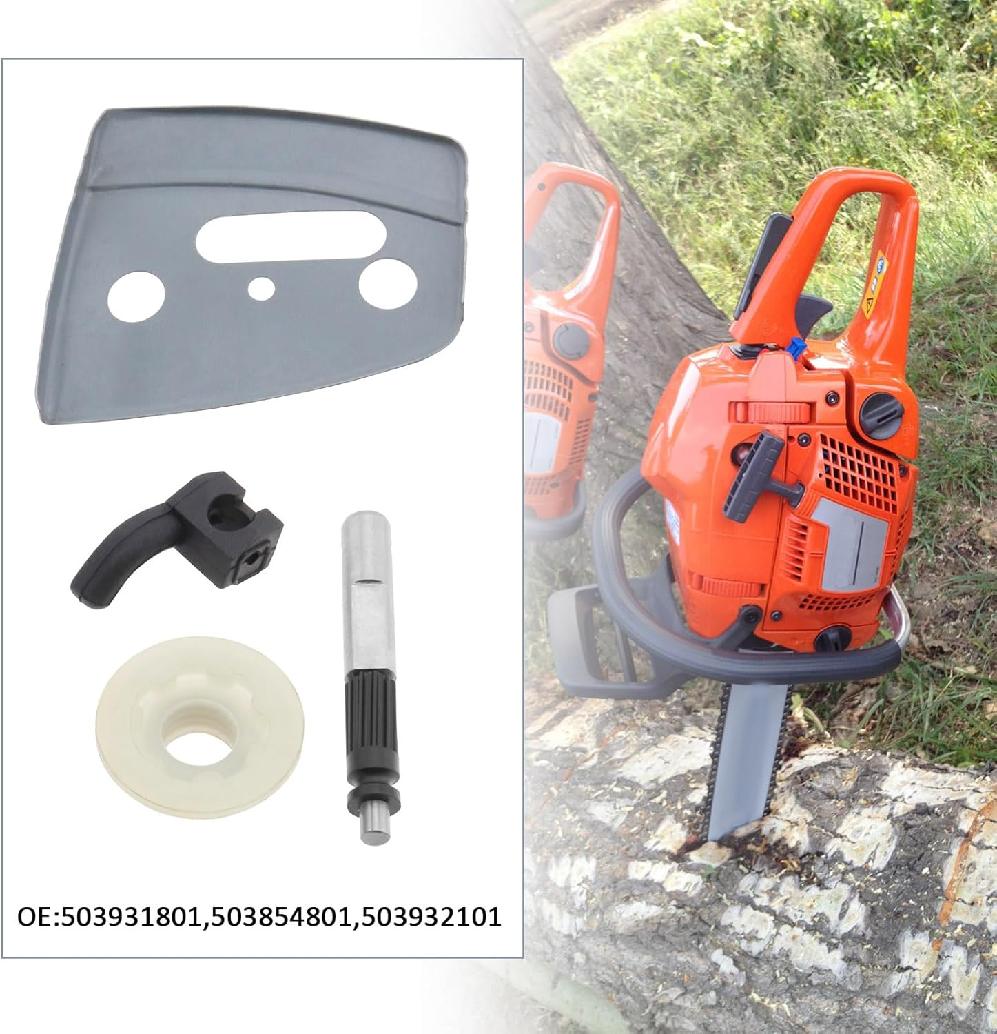 LT Easiyl 4Pcs Oil Pump Oil Filler Worm Gear Plate Kit Compatible with Husqvarna 340/350/ 345/346 Xp, 353 Chainsaw Accessories 503931801 503854801 503932101