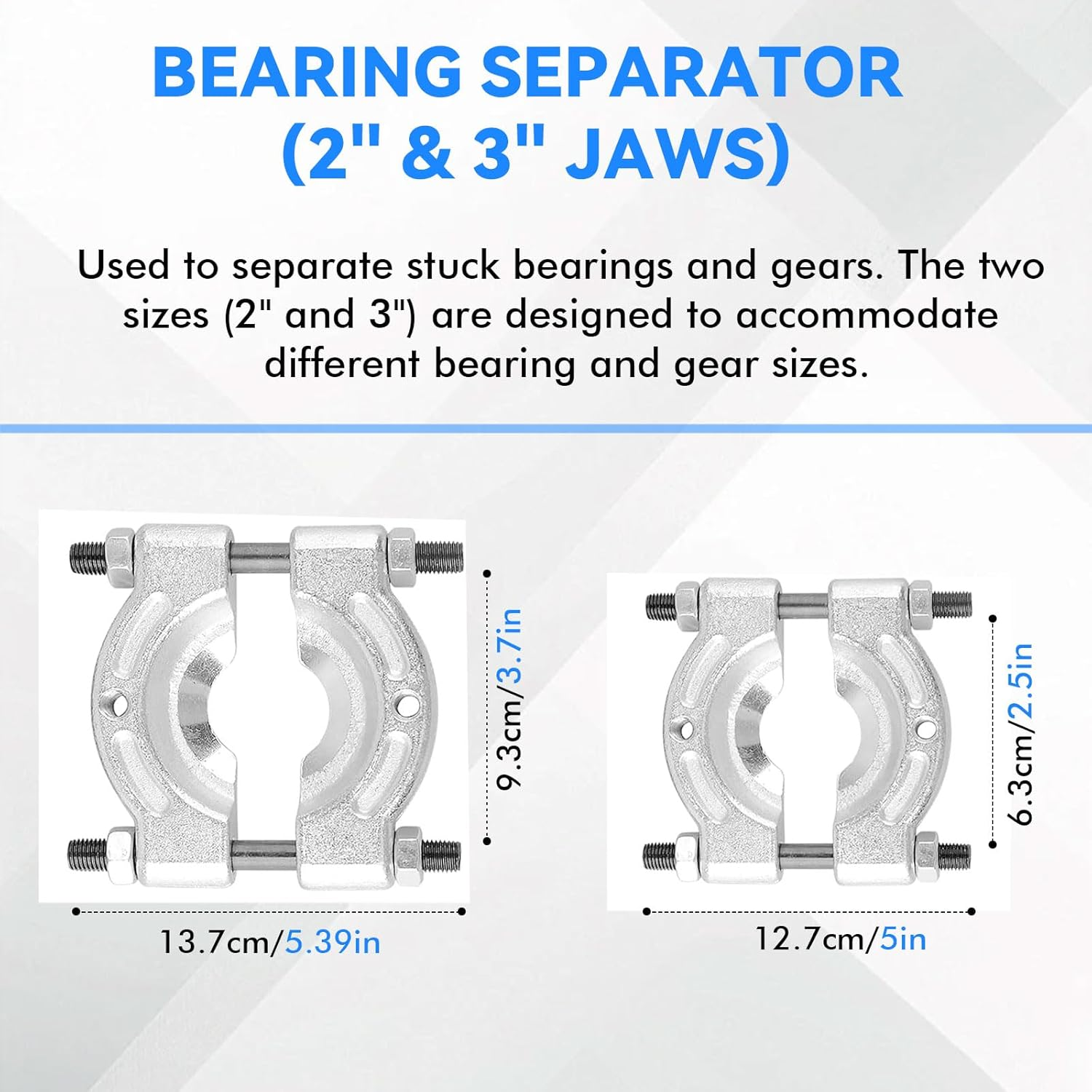 14PCS Bearing Puller Set Bearing Separator Bearing Removal Tool 5 Ton Capacity Separator Tool Kit with 2" & 3" Jaws, Heavy Duty Pinion Gear Hub Axle Removal Tool for Automotive, Atvs, Light Trucks image number 4