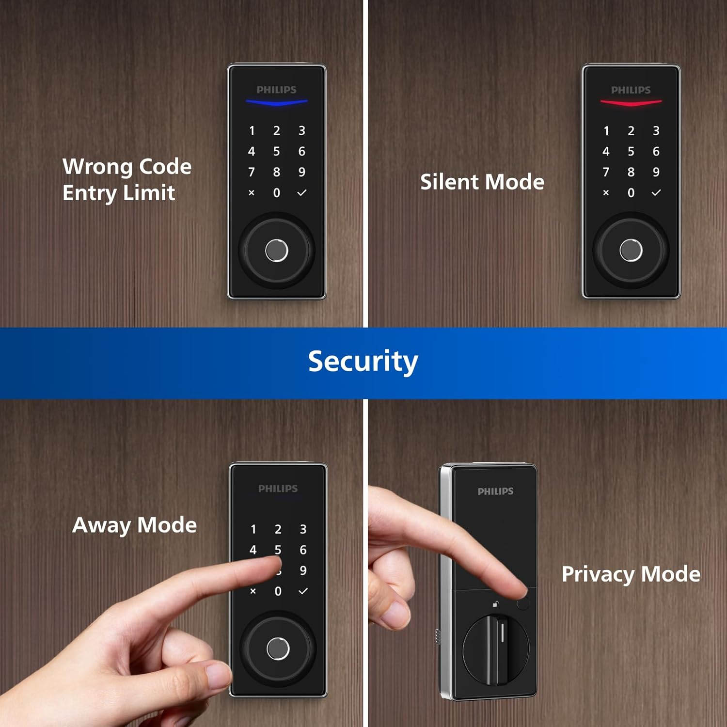 Philips Easykey DDL210S-1H Fingerprint Lock for Smart Home - Smart Door Lock Australia, Fingerprint Lock, Smart Home, Home Improvement, Keyless Door Lock, Smart Home Gadgets, Door Safety Lock- Black image number 1