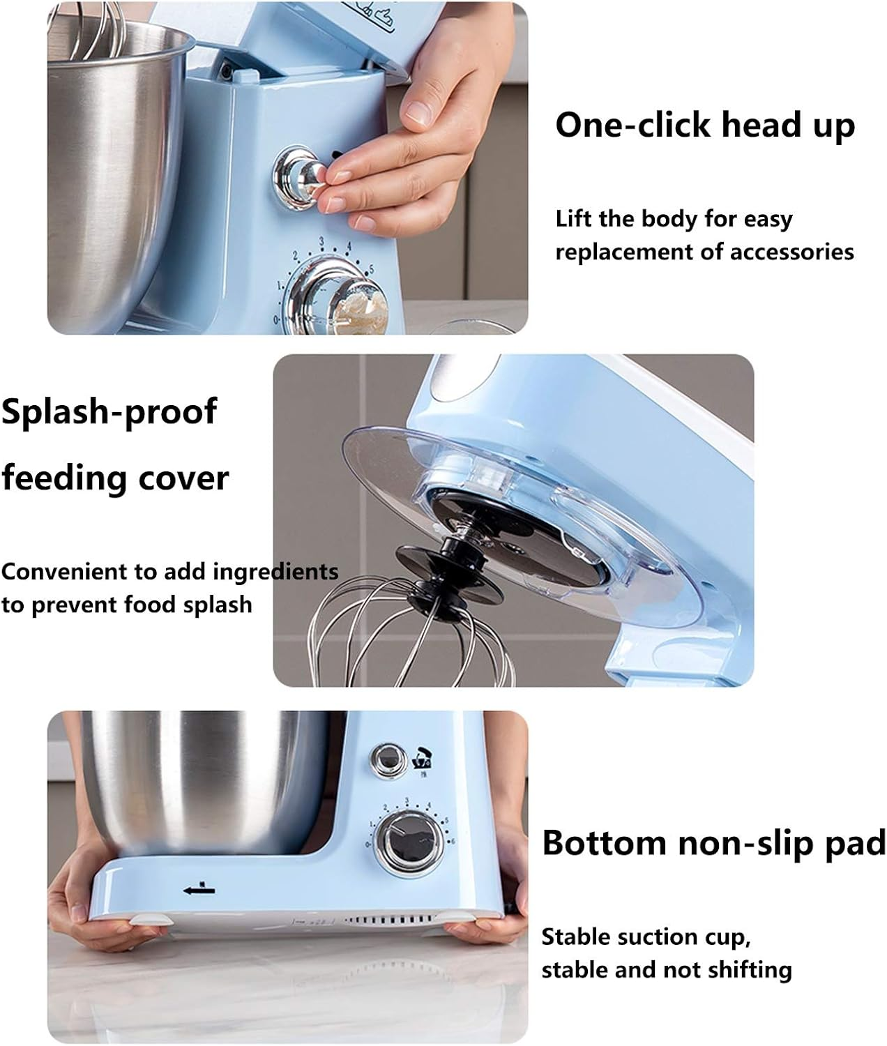 Multifunctional Vertical Mixer Multiple Gears Kneading Small Automatic Whisk Baking Butter Cake Waffles Modern Kitchen Decorations image number 4