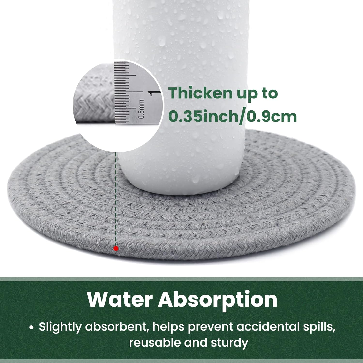 8 Inch Trivets for Hot Dishes, Hot Pots and Pans, Thick Heat Resistant Large Coaster for Kitchen, Hot Pads, Kitchen Essentials, Kitchen Decor for Table & Countertop, 6 Pcs - Mix Color image number 3