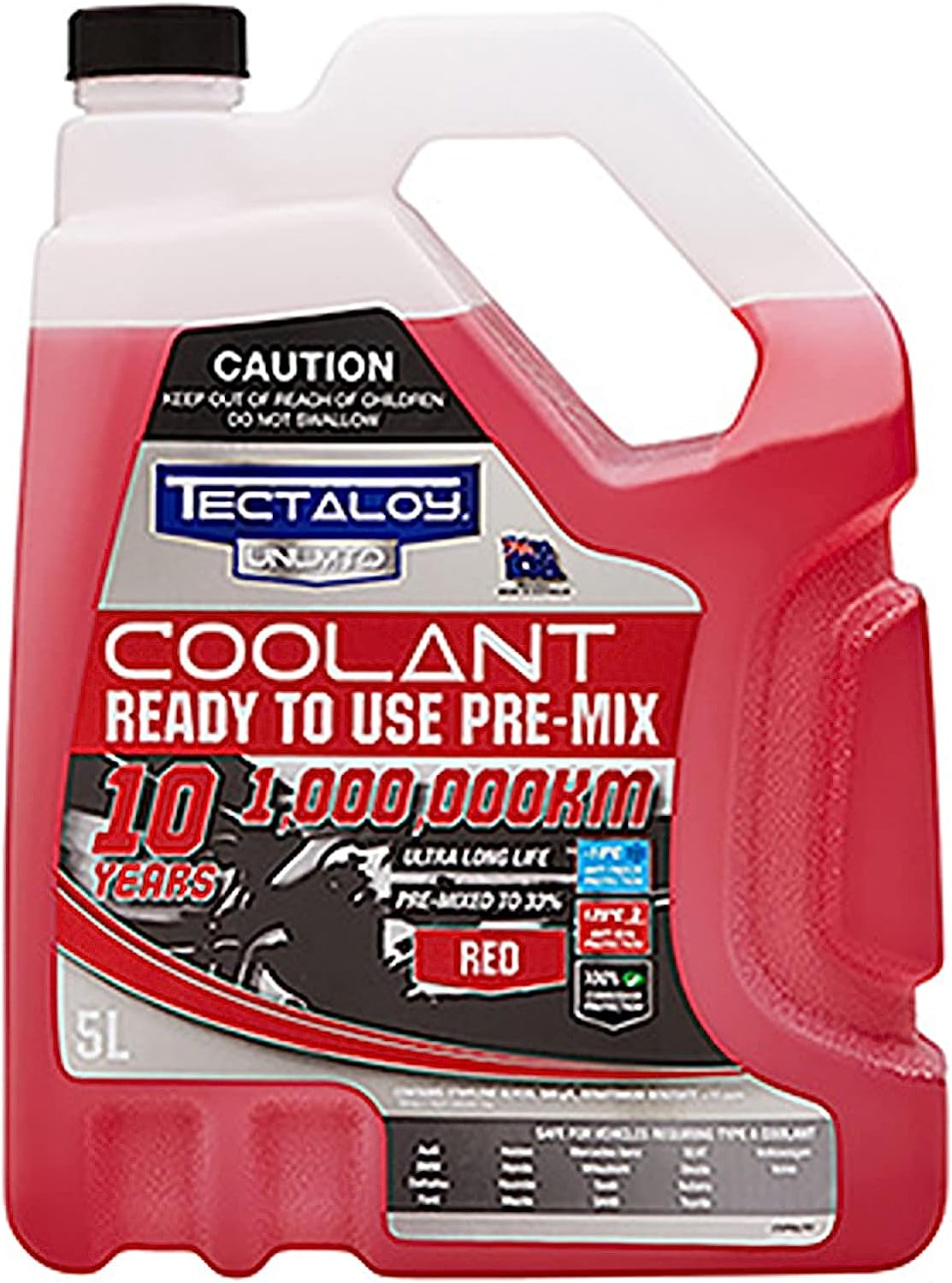 Tectaloy Unlimited Ready to Use Premix Coolant 5 Litre, Red