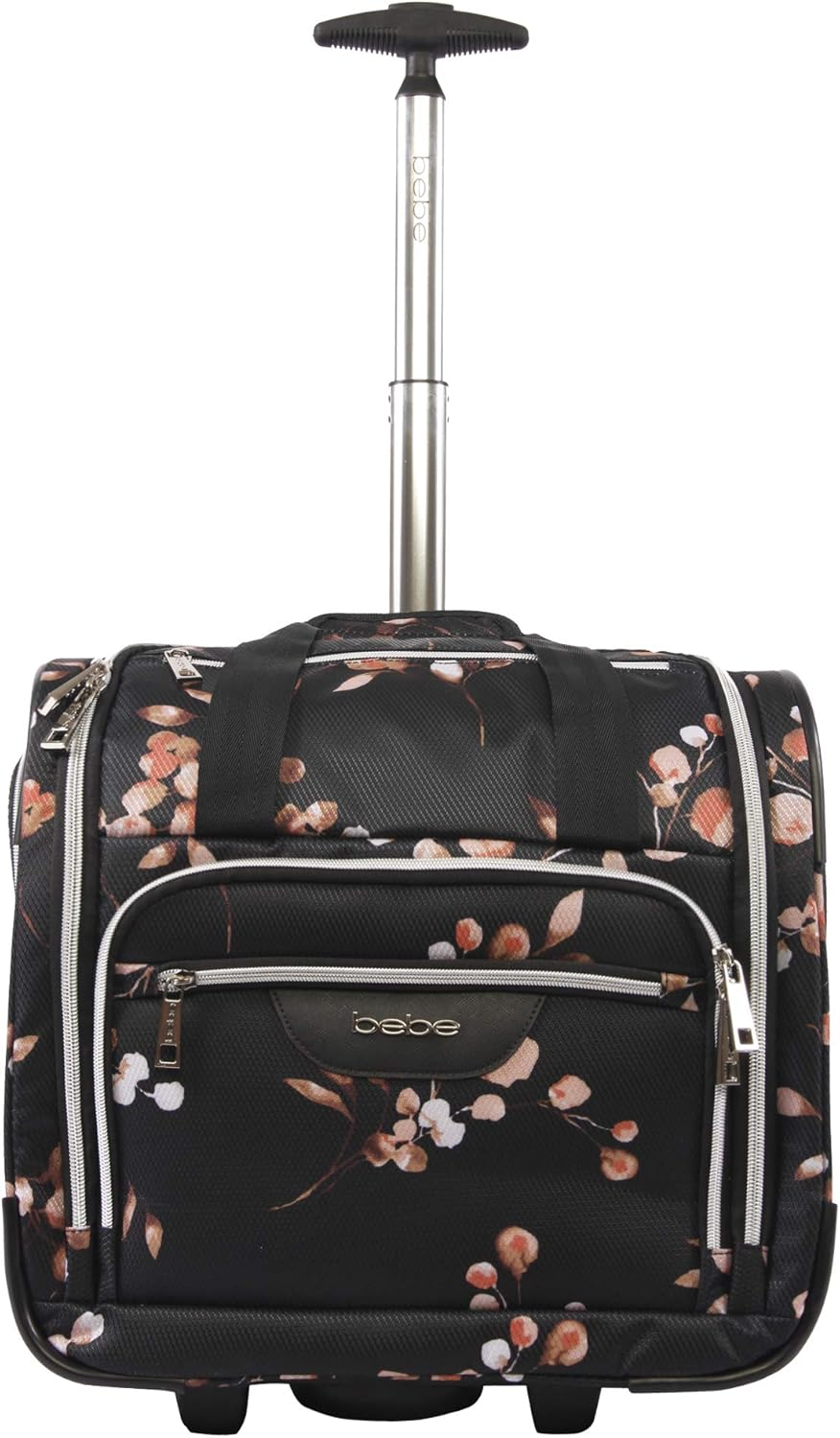 BEBE Women'S Valentina-Wheeled under the Seat Carry-On Bag, Floral Black, ONE Size, Valentina - Wheeled under the Seat Carry-On Bag